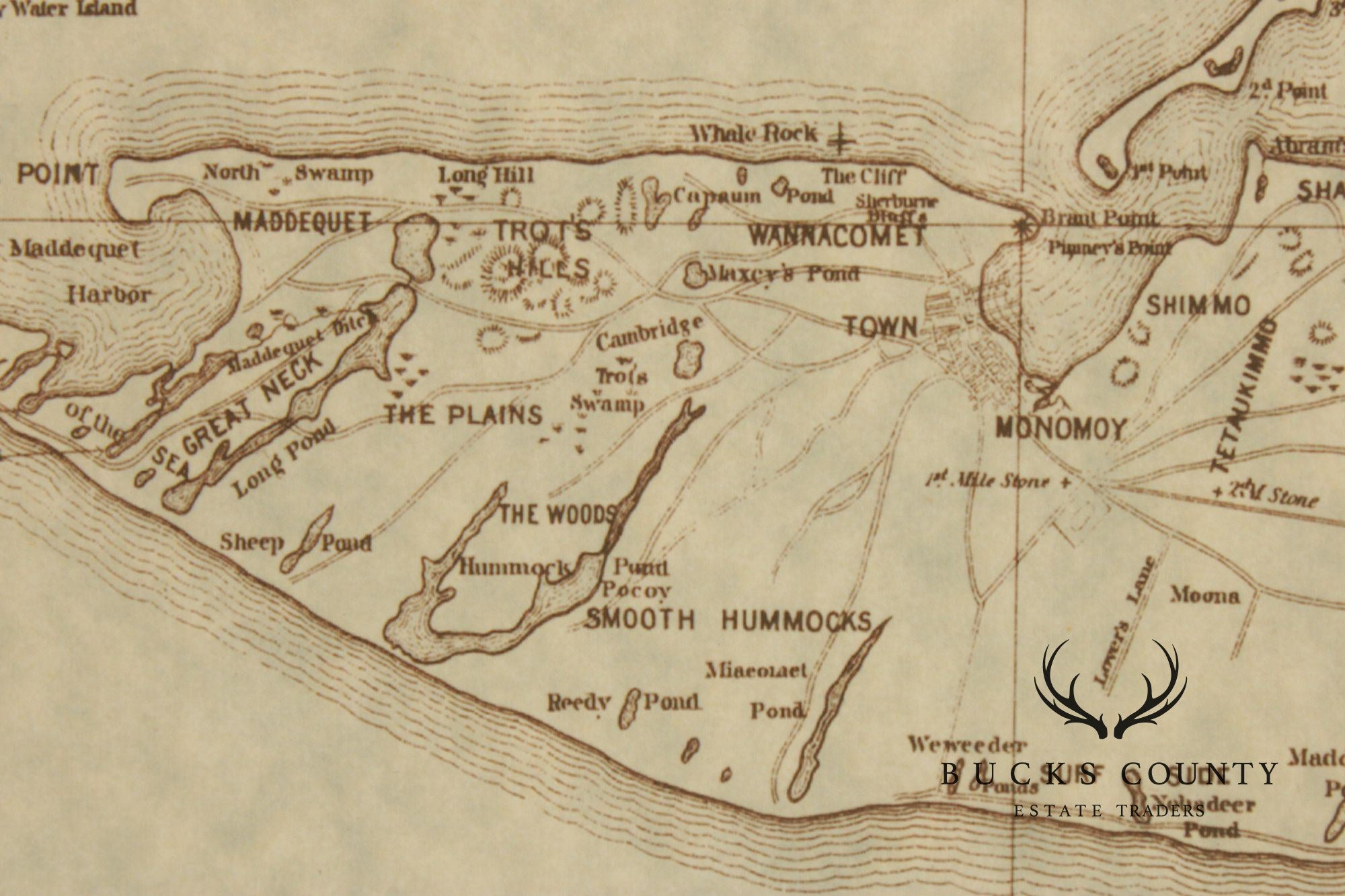 Framed Limited Edition 1874 Map of Nantucket