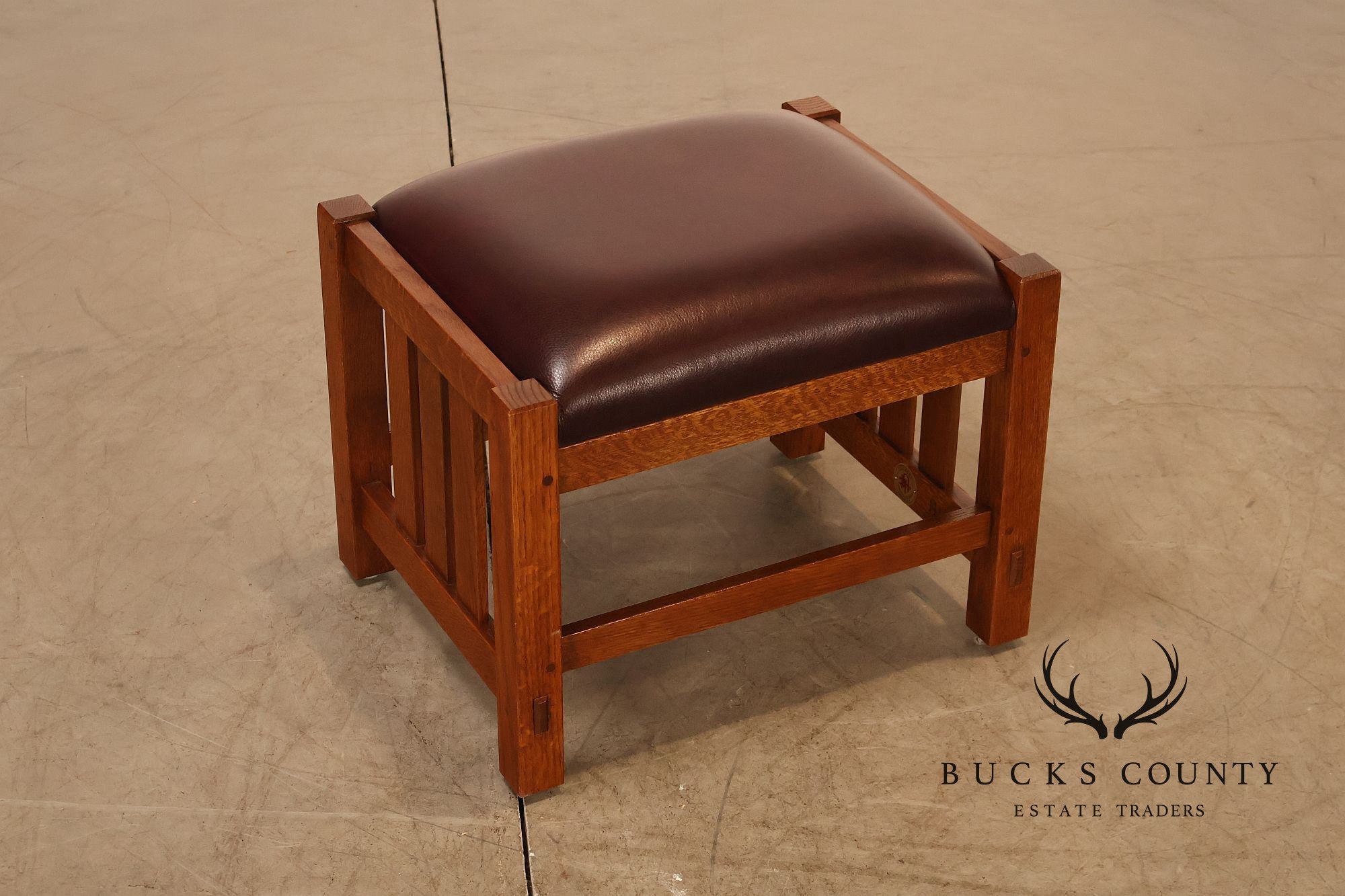 Stickley Mission Collection Oak & Leather Ottoman Footstool