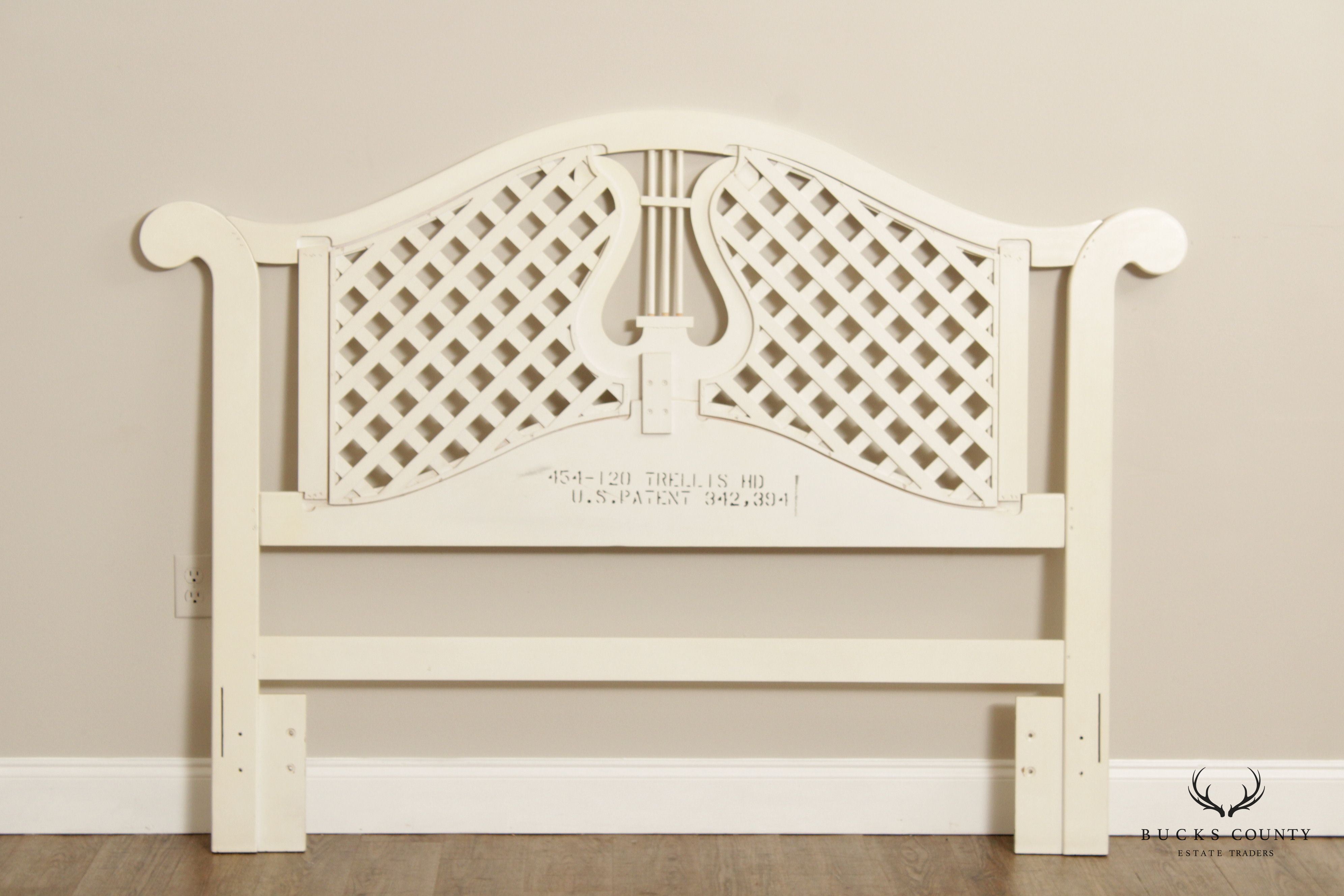 French Provincial Style Queen Size Trellis Headboard