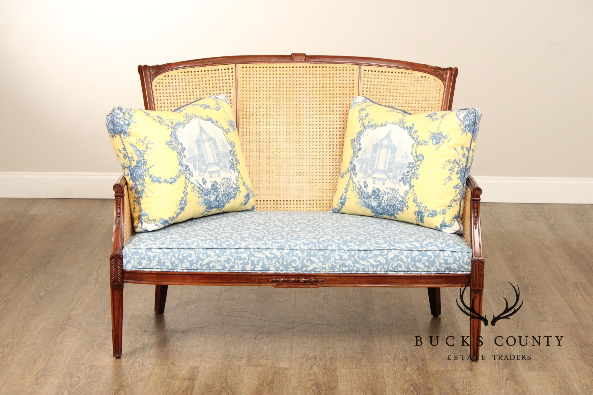 Regency Style Caned Settee