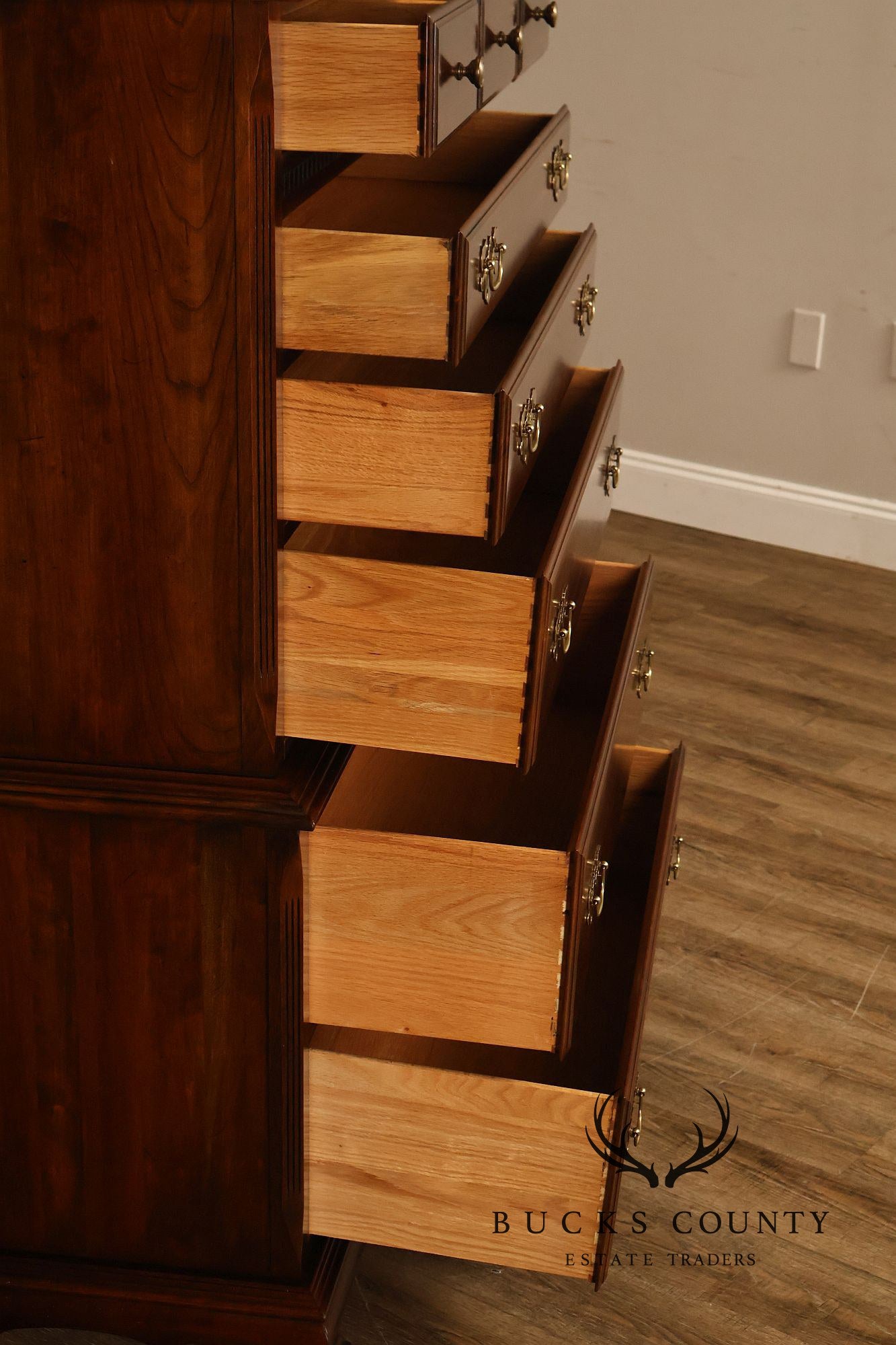 Chippendale Style Cherry Tall Chest of Drawers