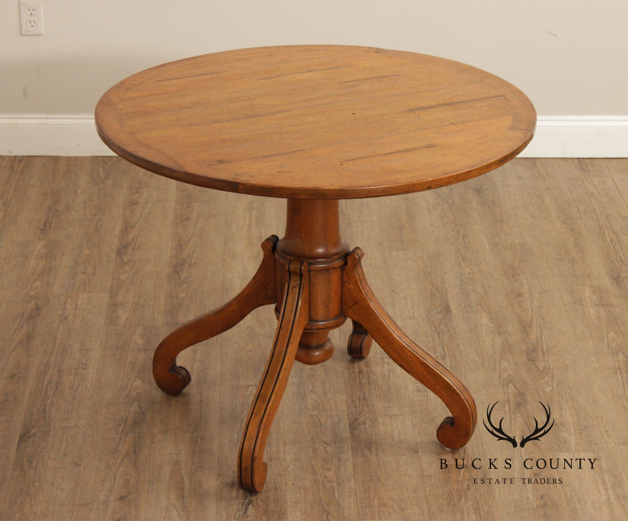 Bausman & Co. Italian Regency Style Walnut Pedestal Center Table