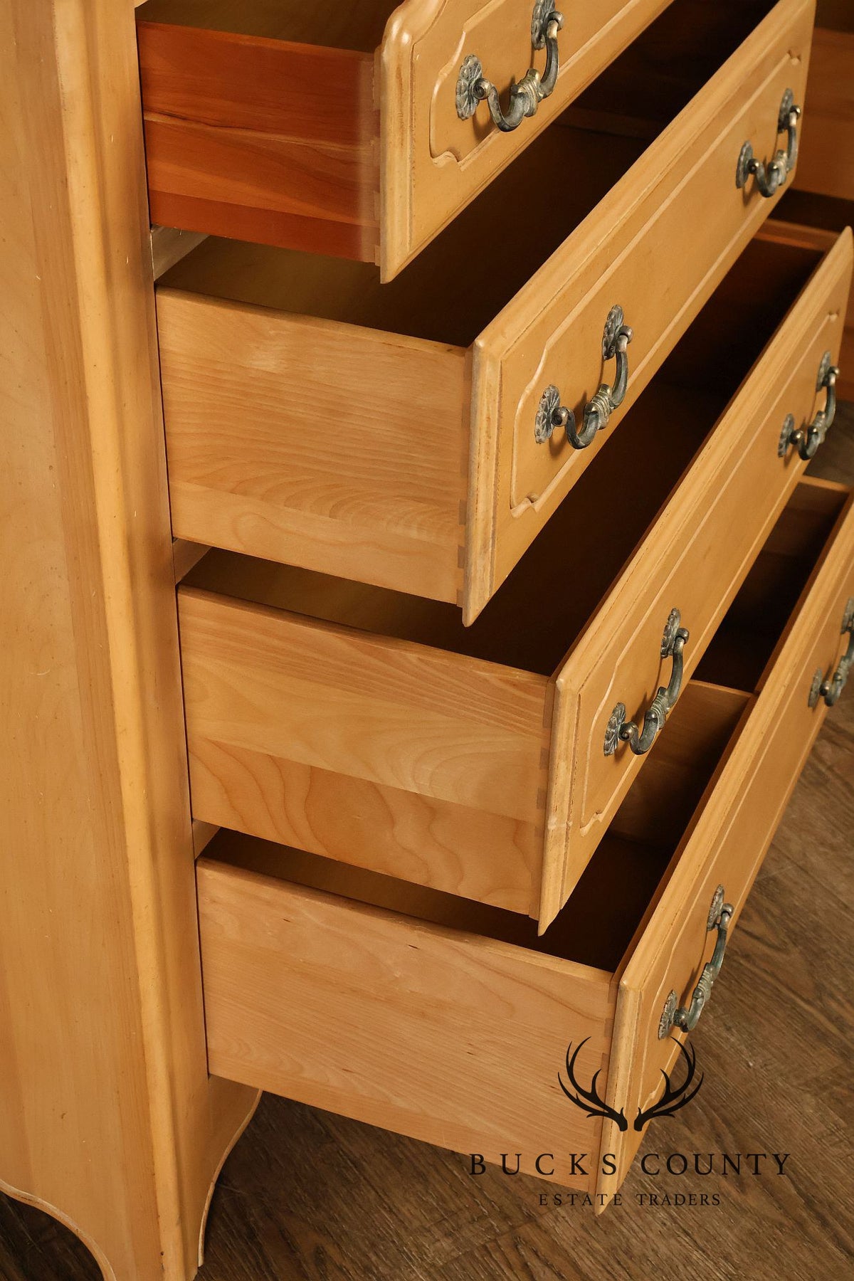Ethan Allen French Country Style Maple Dresser with Mirror