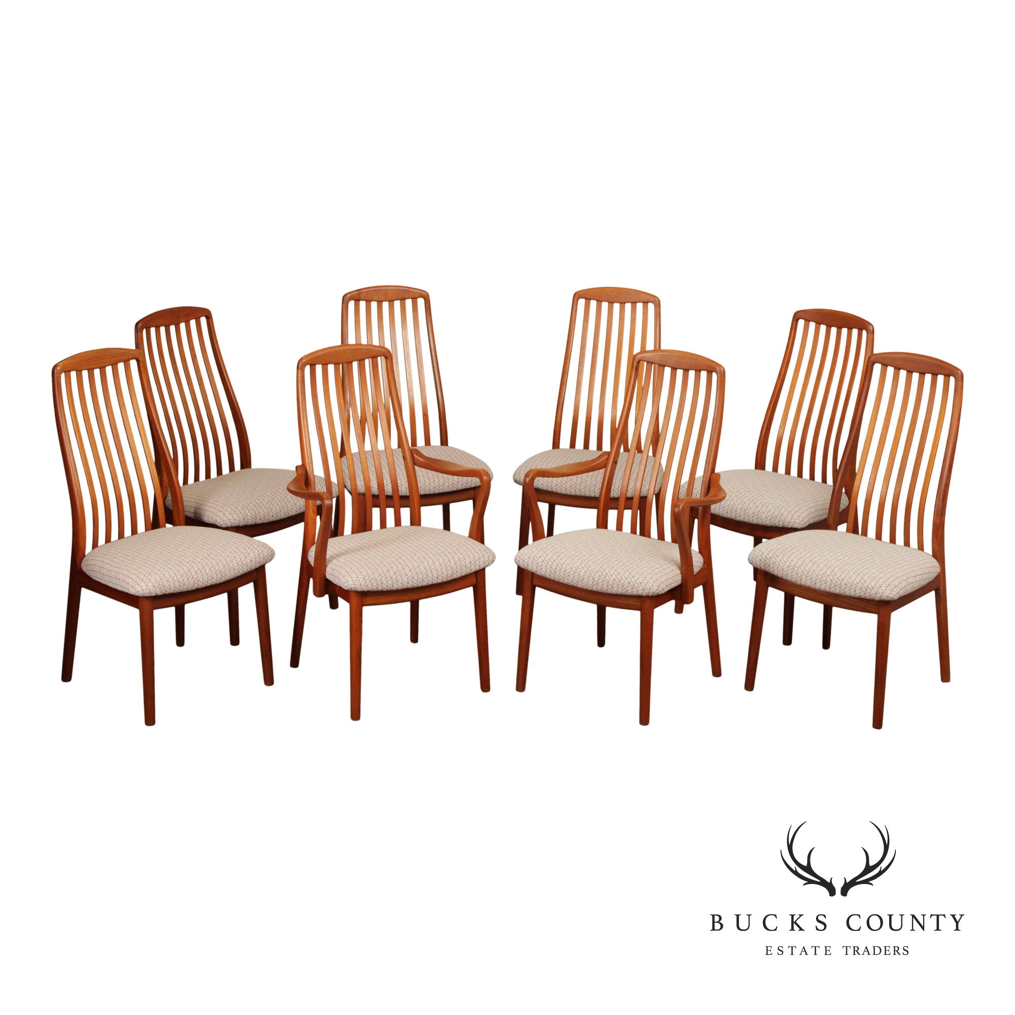 Preben Schou Danish Modern Set of Eight Teak Dining Chairs