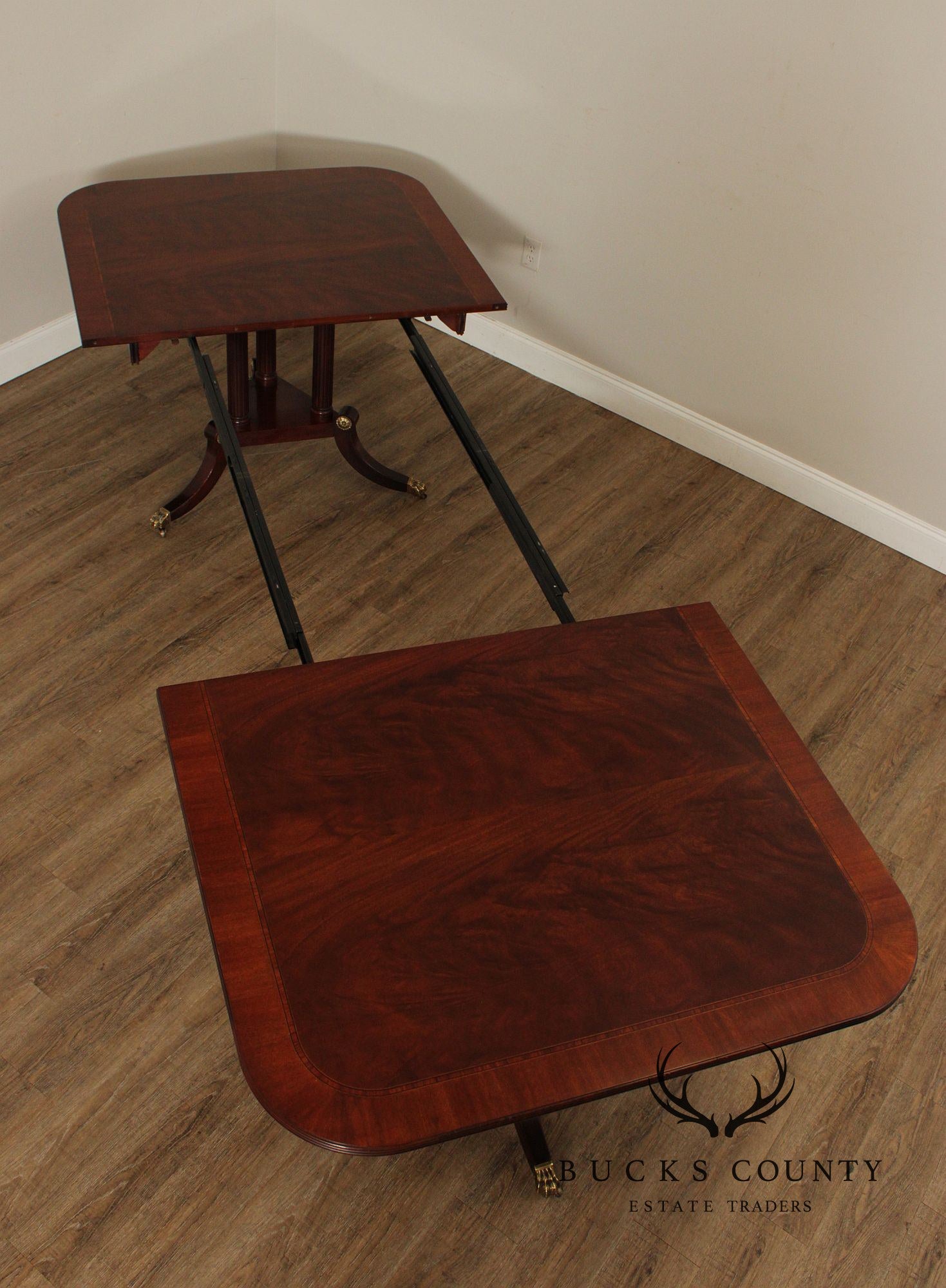 Henkel Harris Mahogany Double Pedestal Dining Table