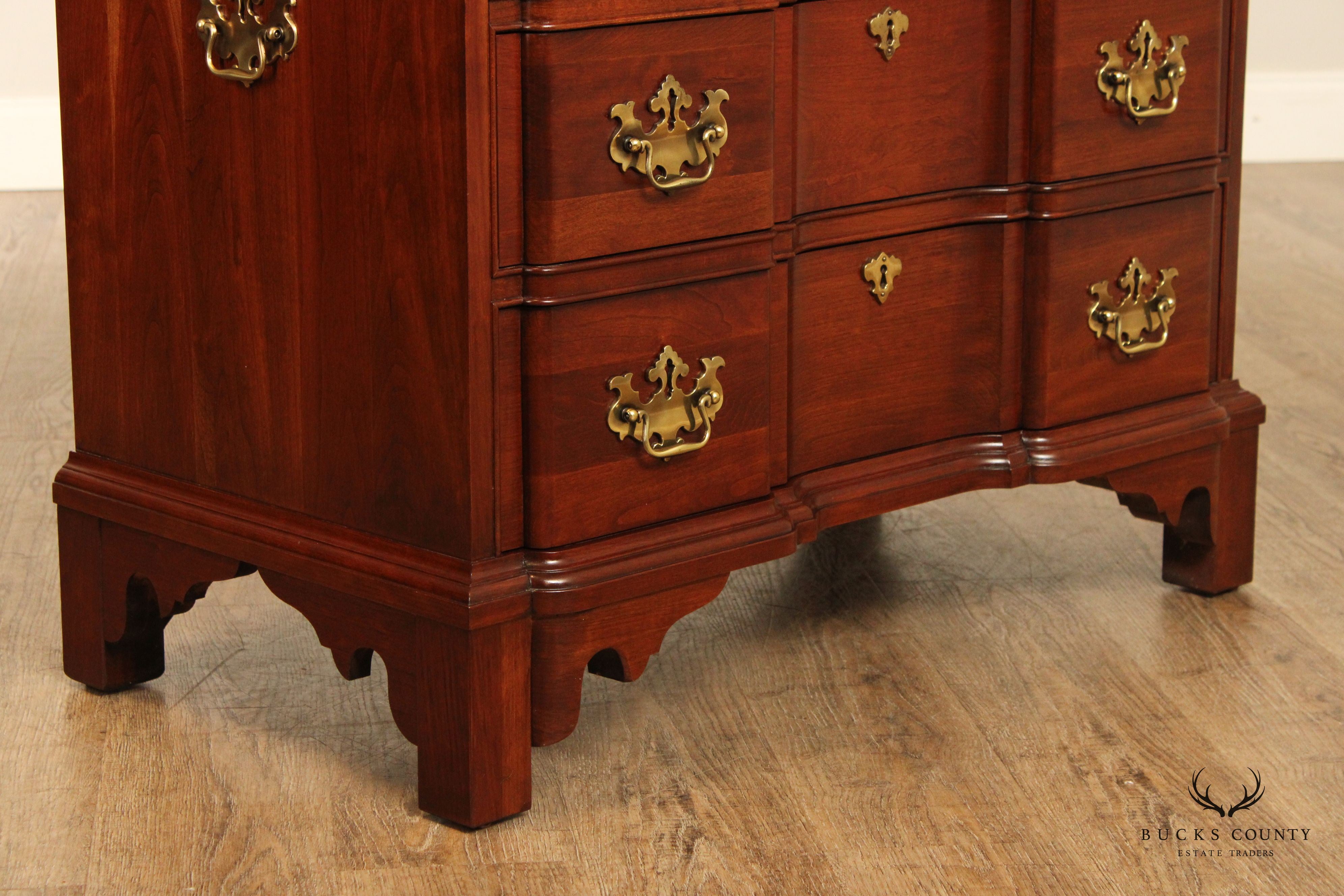 Pennsylvania House Chippendale Style Cherry Blockfront Chest of Drawers