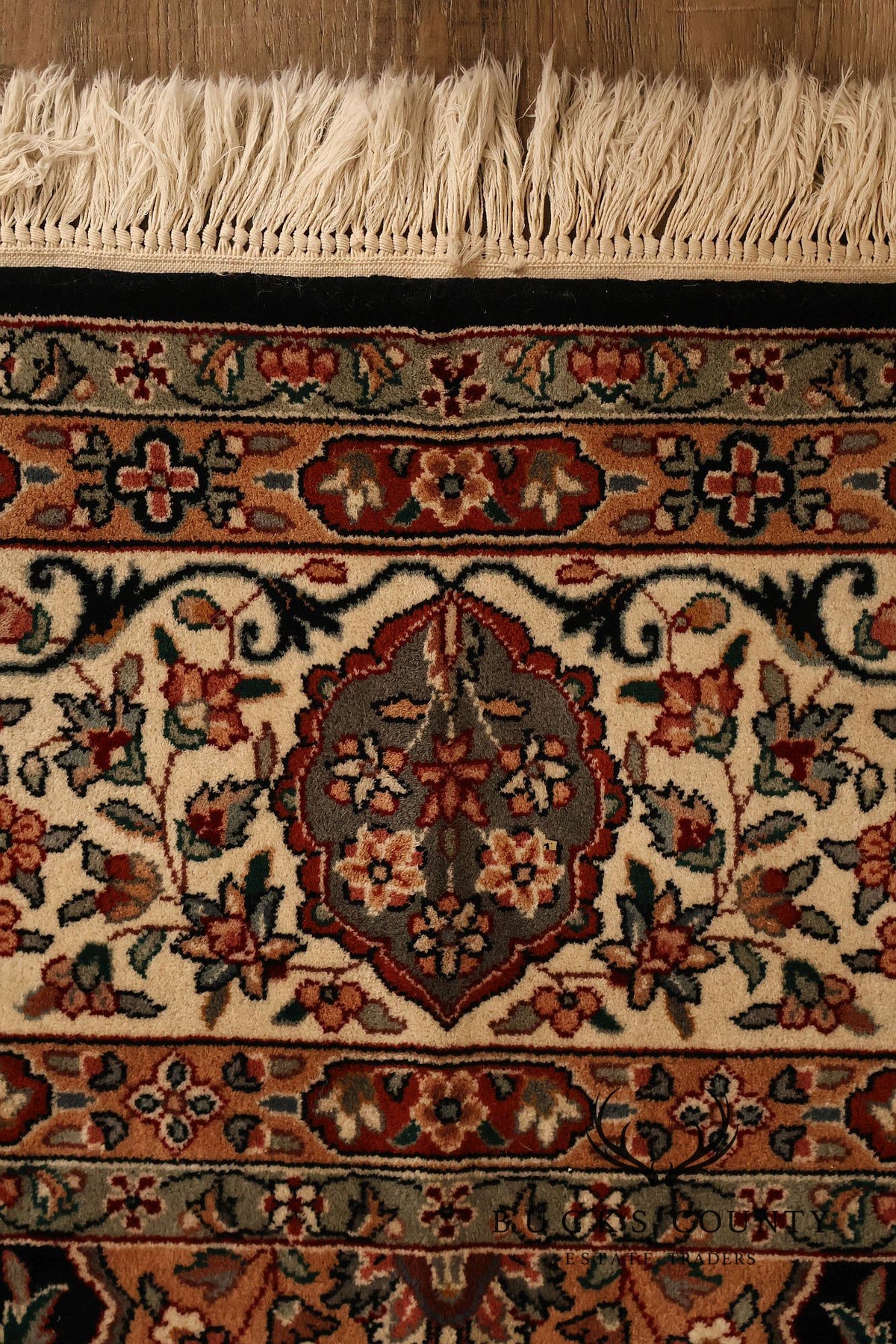 Hand Knotted Persian Style Area Rug With Medallion And Floral Motif