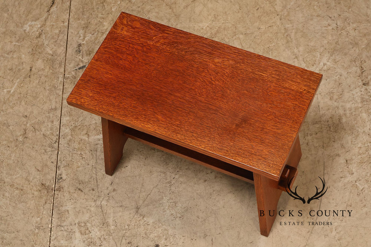Stickley Mission Collection Pair Of Oak Gustav Stickley Fireside Stools