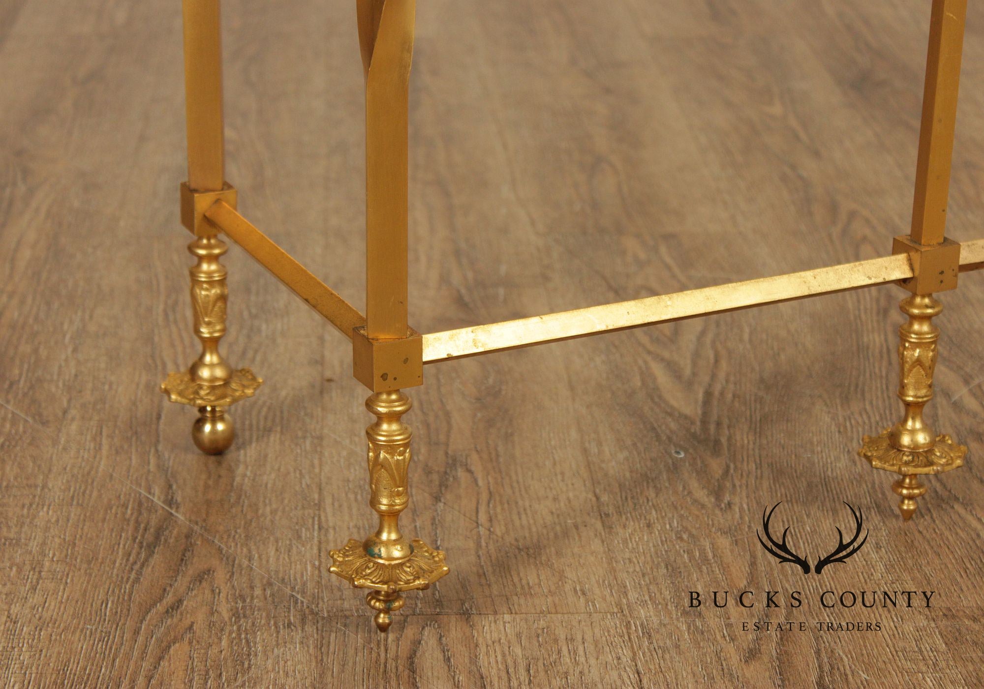 Italian Marble Top Gilt Bronze Console Table