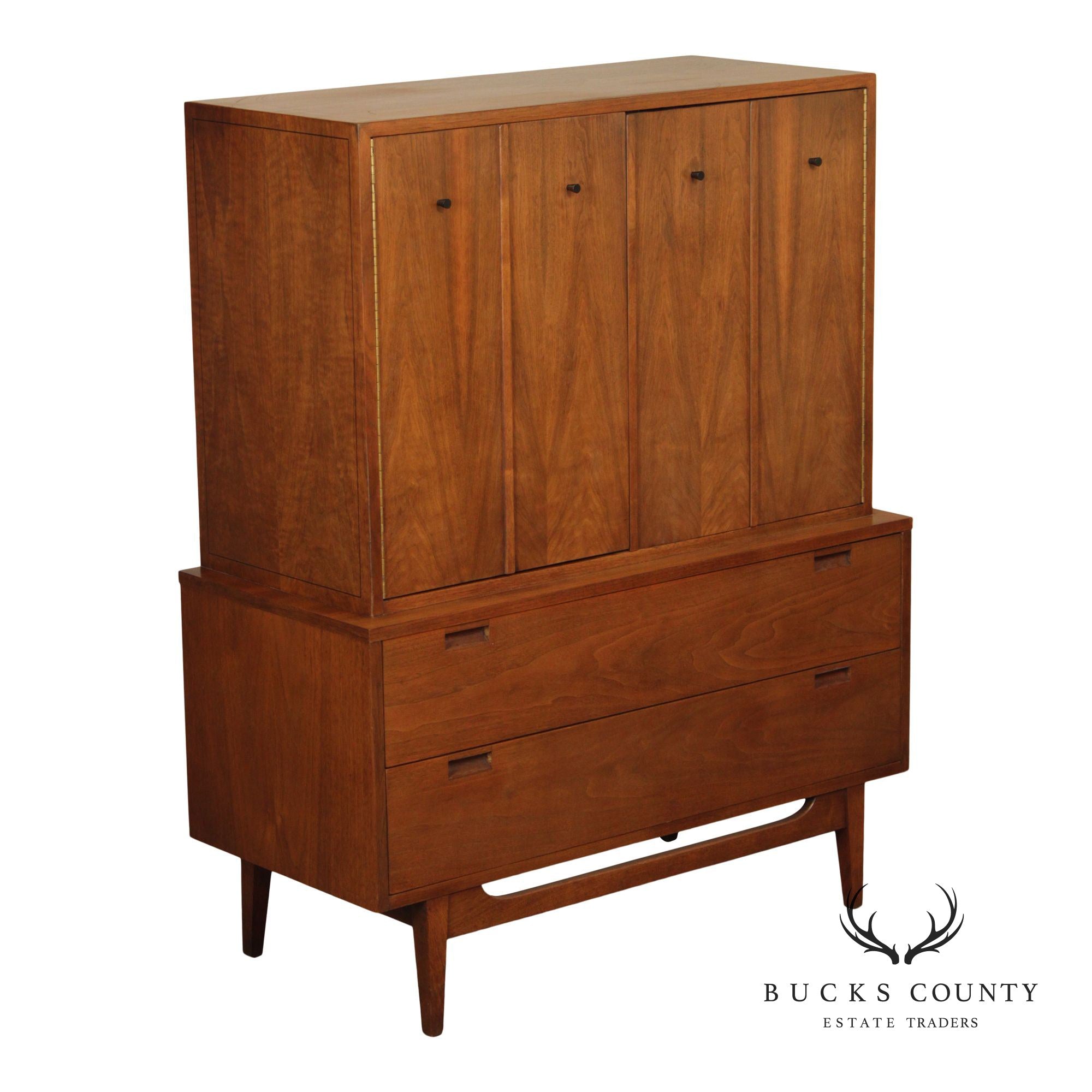 American Of Martinsville Mid-Century Modern Walnut Gentleman's Chest