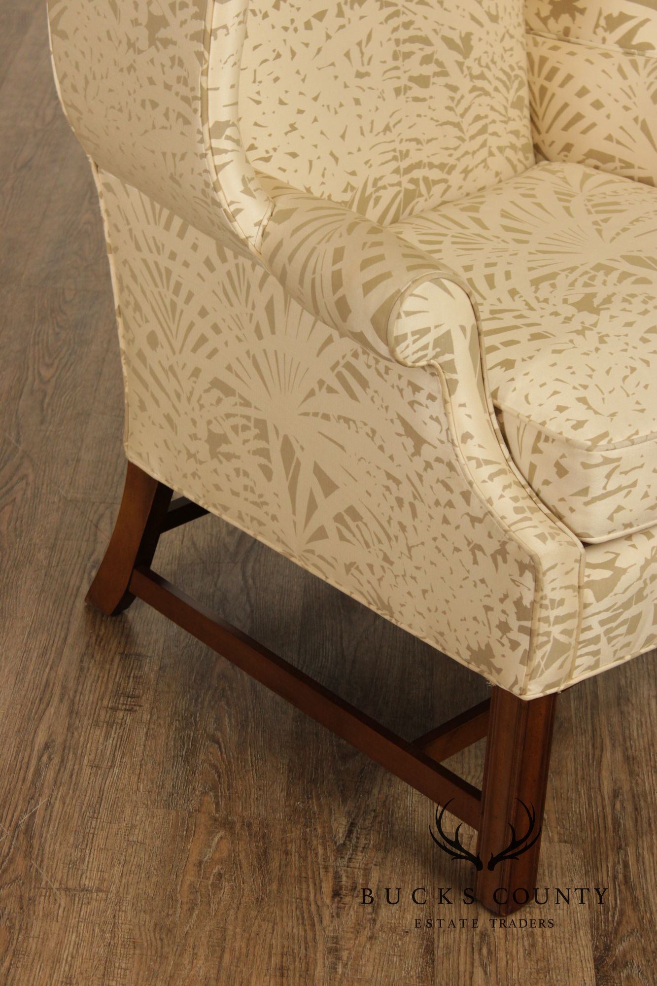 Drexel Chippendale Style Pair of Wingback Armchairs