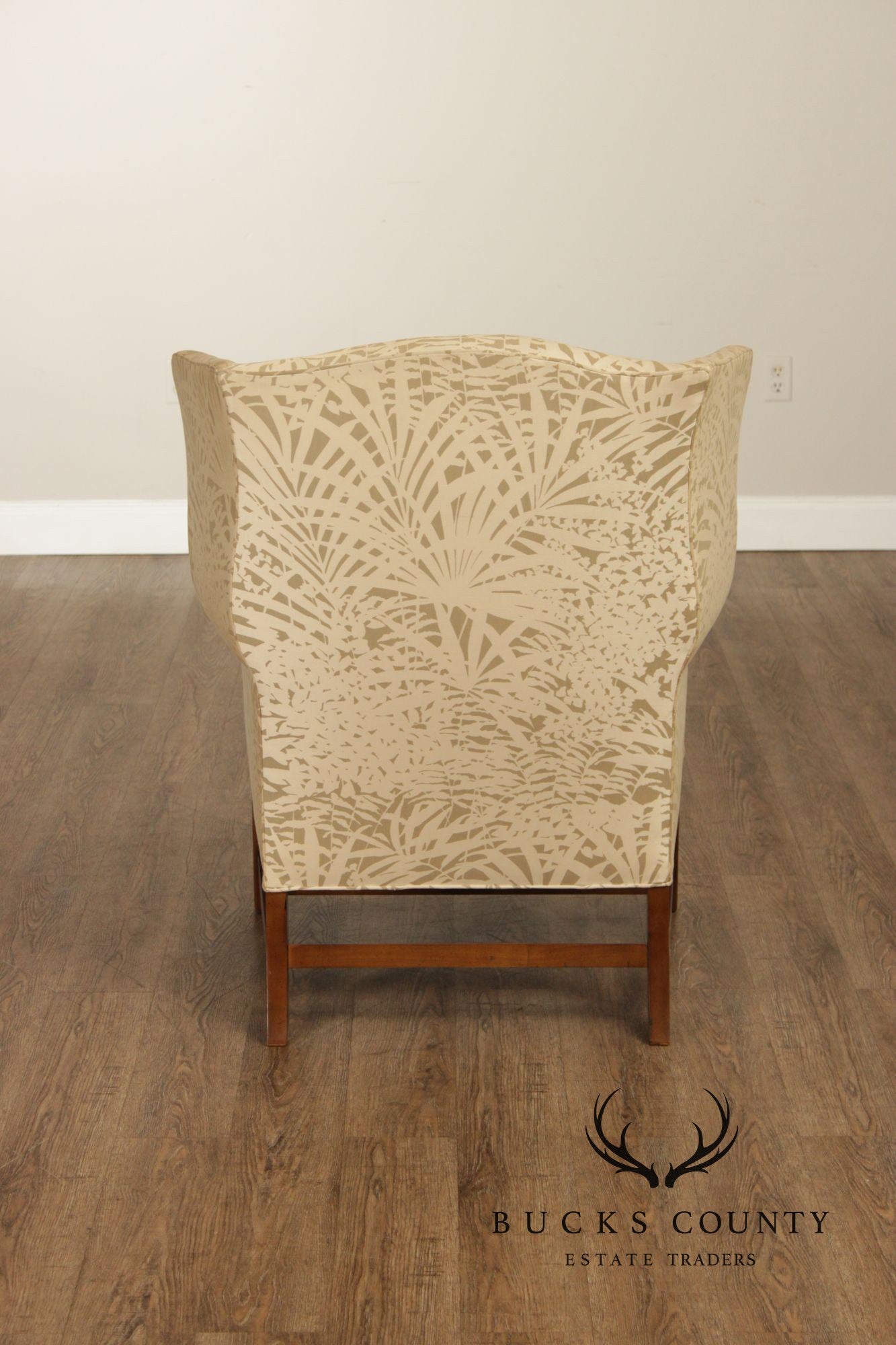 Drexel Chippendale Style Pair of Wingback Armchairs