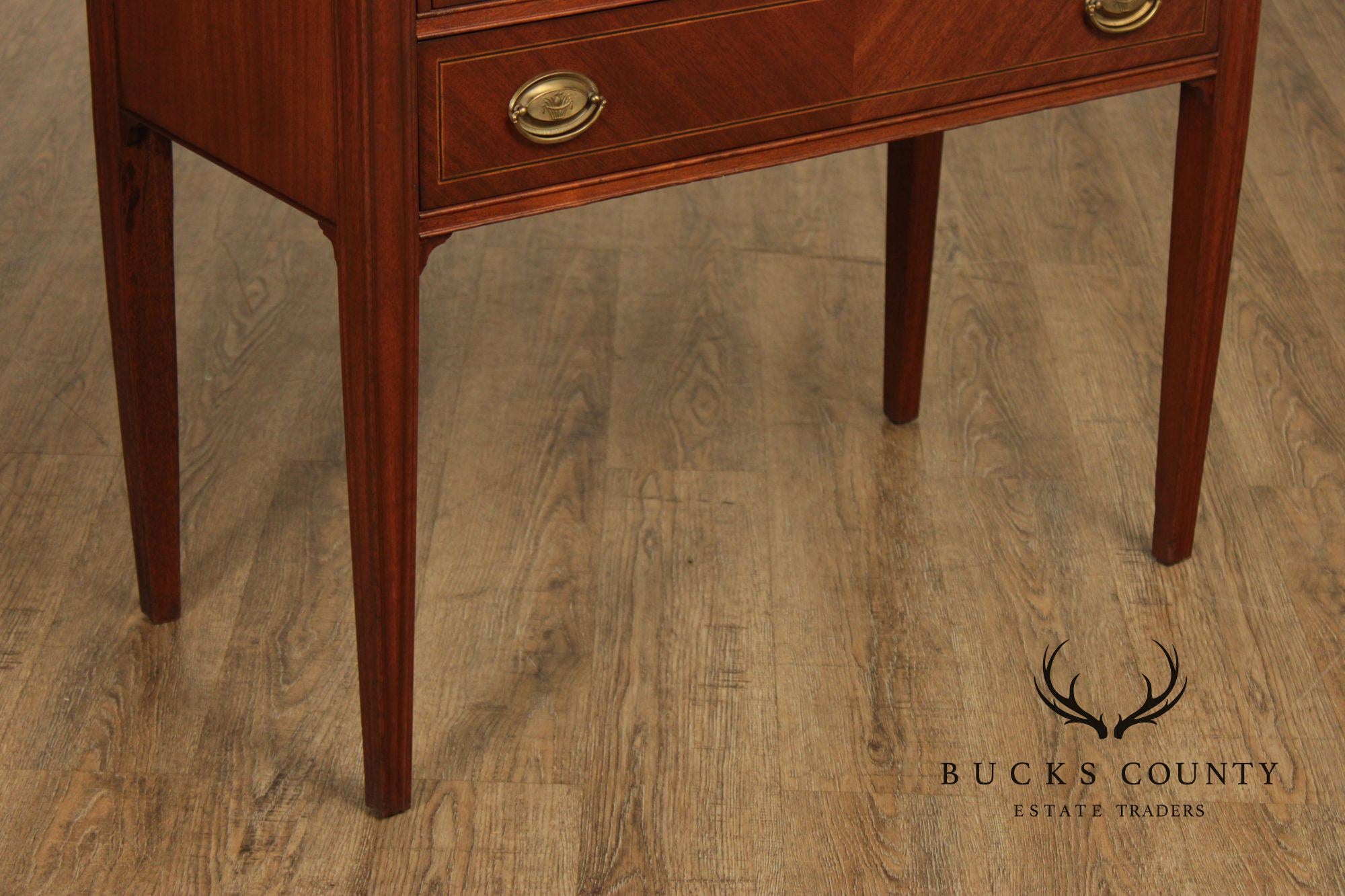 Federal Style Vintage Mahogany Tambour Door Writing Desk