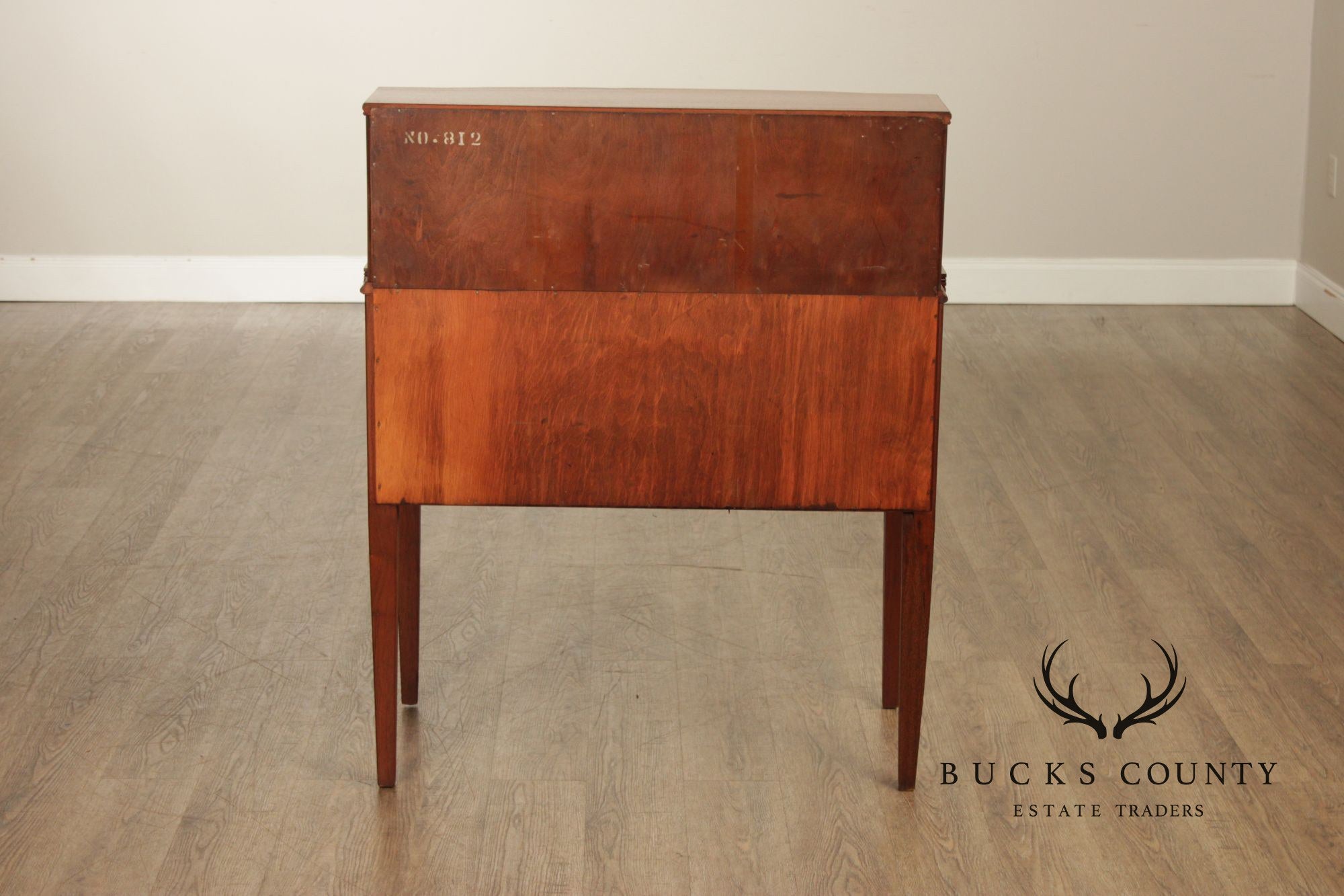 Federal Style Vintage Mahogany Tambour Door Writing Desk