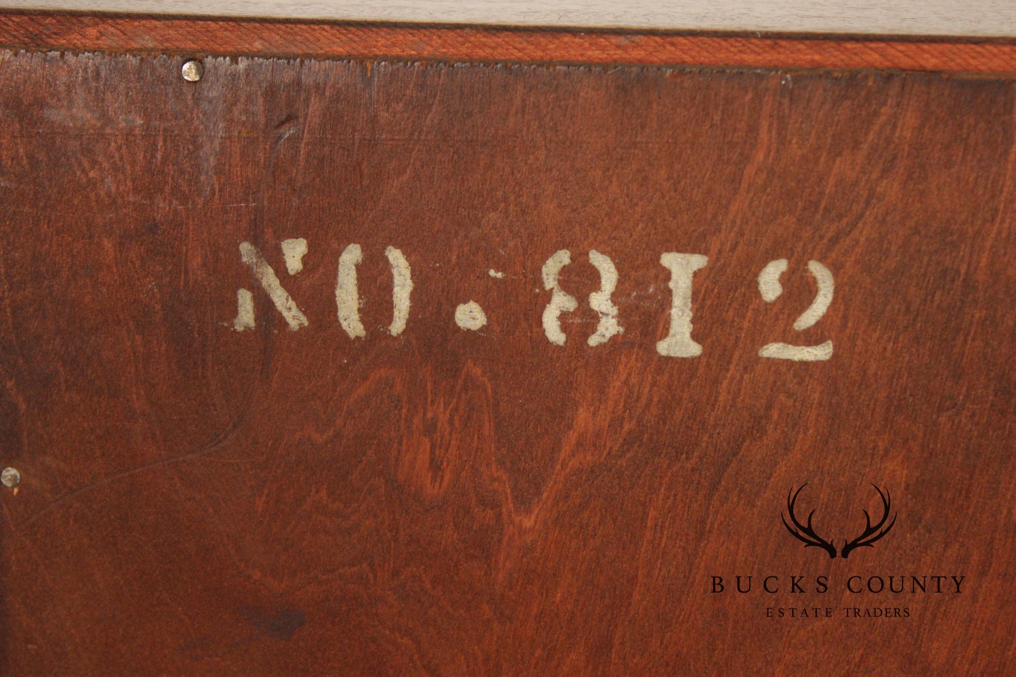 Federal Style Vintage Mahogany Tambour Door Writing Desk