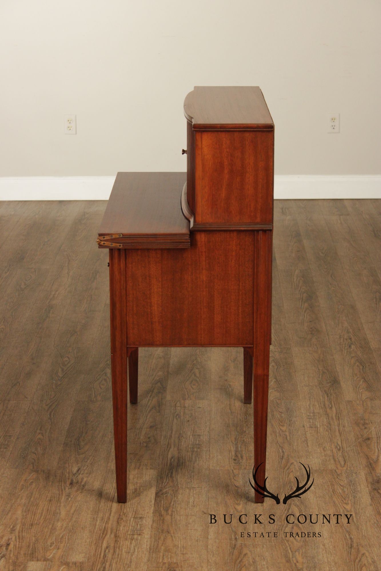 Federal Style Vintage Mahogany Tambour Door Writing Desk
