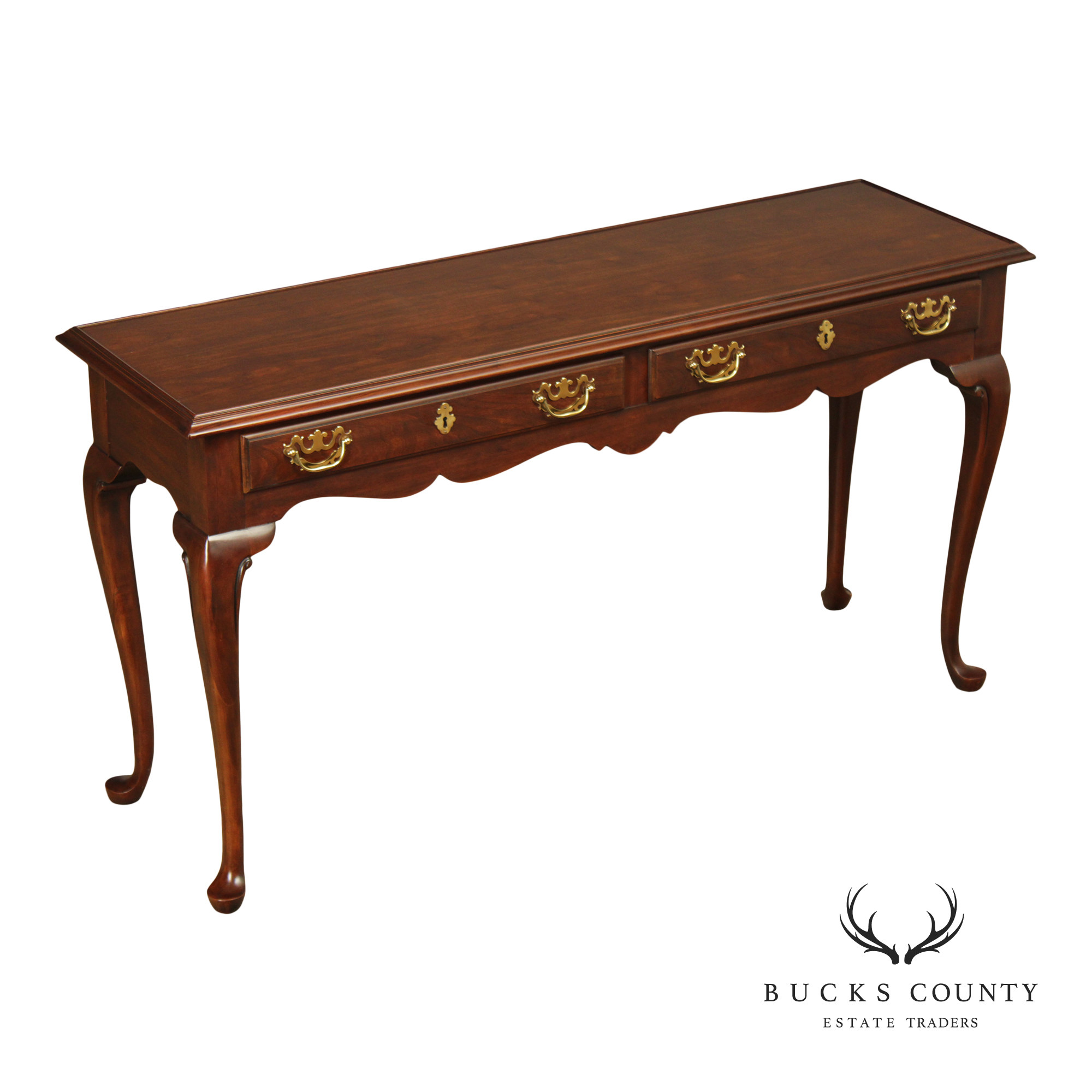 Drexel Heritage Queen Ann Style Vintage Cherry Sofa Table
