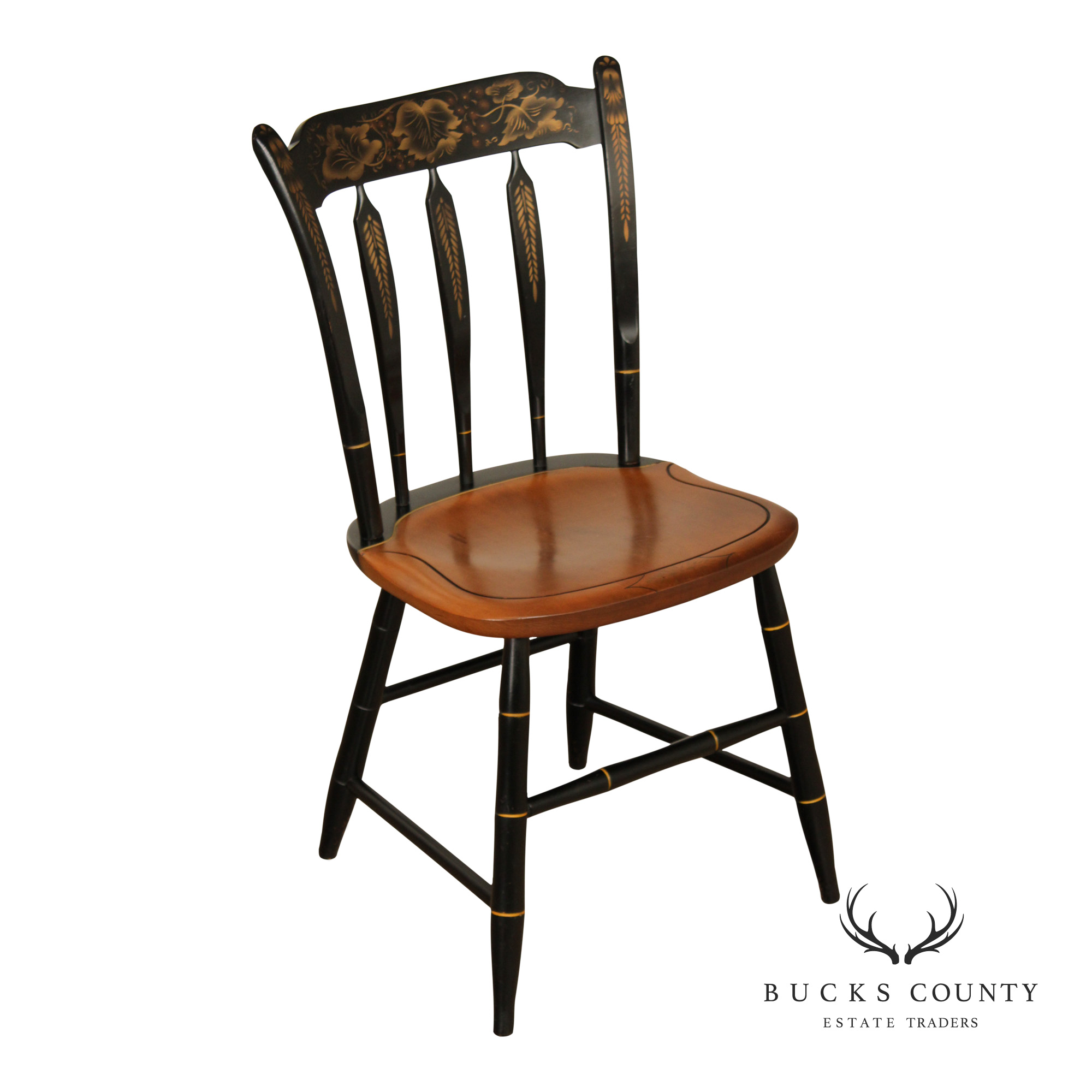 L. Hitchcock Stencil Decorated Desk or Side Chair