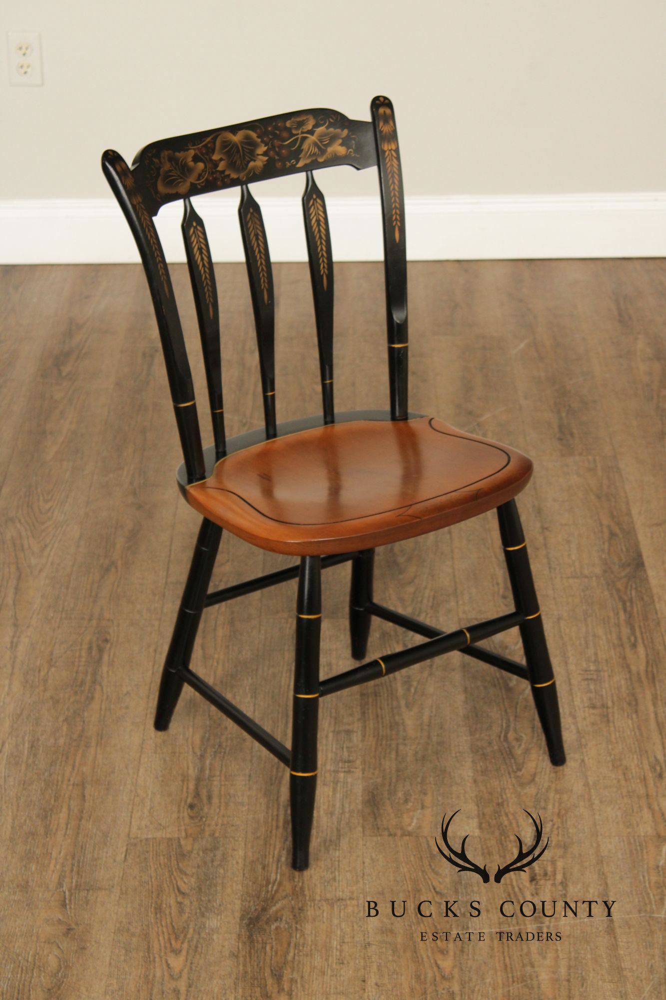 L. Hitchcock Stencil Decorated Desk or Side Chair