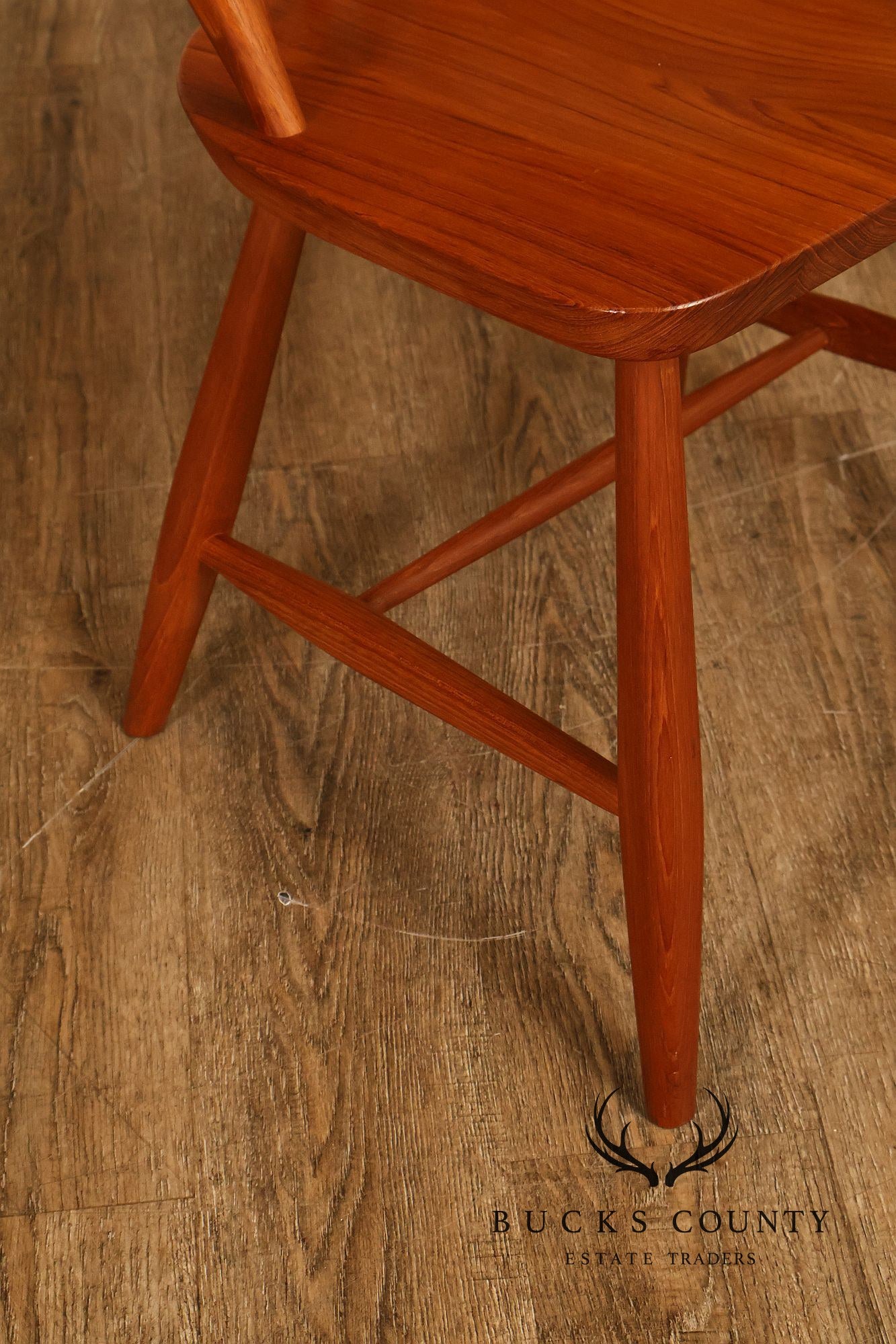 KD Sun Furniture Vintage Danish Modern Style Set of Six Teak Windsor Dining Chairs