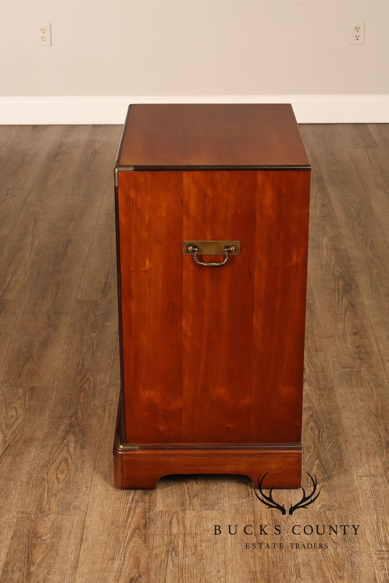 National Mt. Airy Campaign Style Pair of Cherry Nightstands