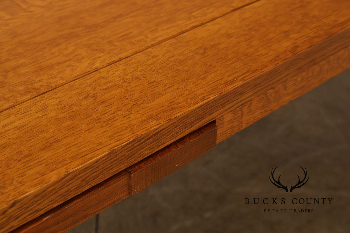 Stickley Mission Collection Oak Draw Top Extension Dining Table