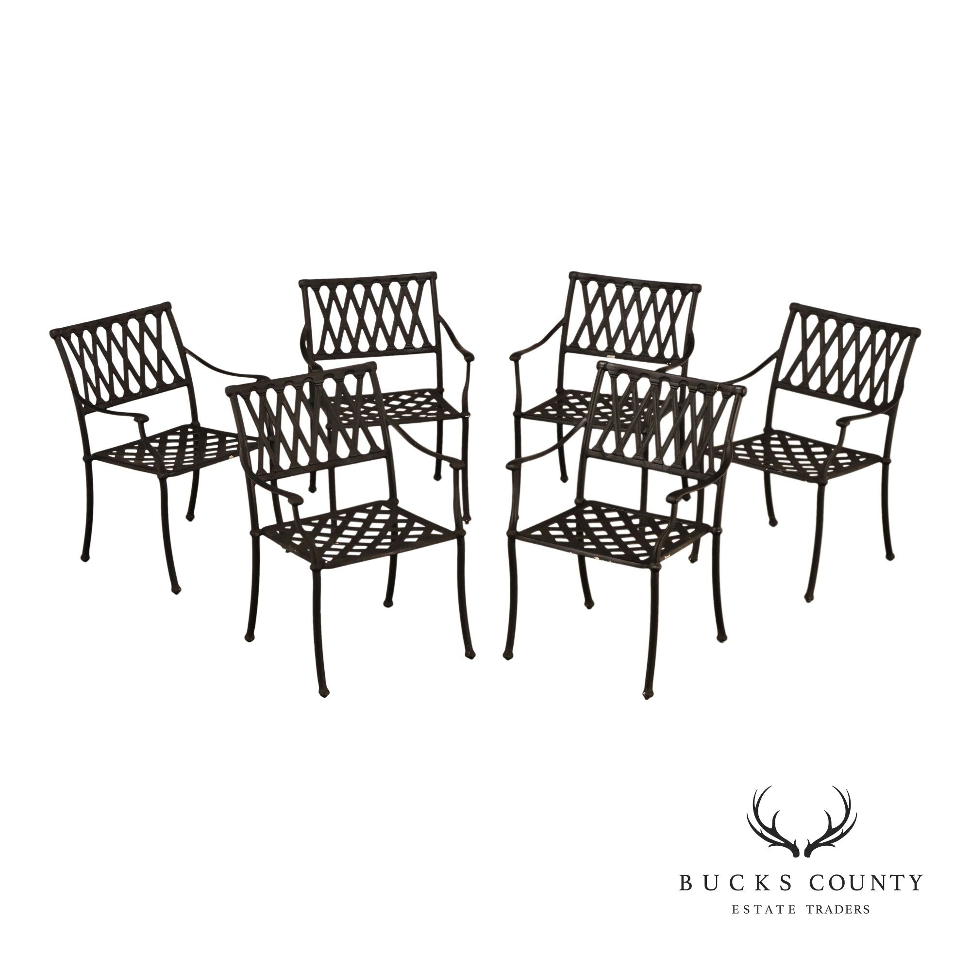 Hanamint Set Of 6 Cast Aluminum Patio Dining Chairs
