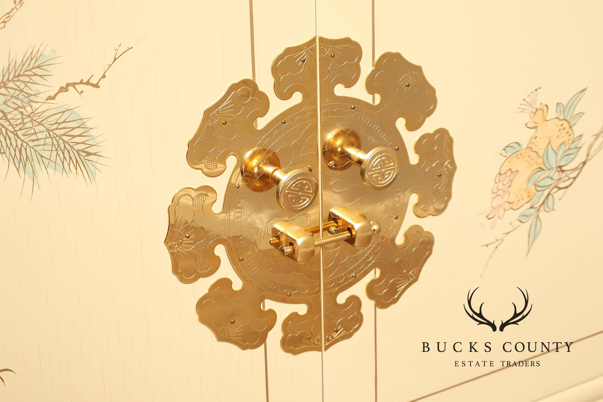 Chinoiserie Hand Painted Decorated Tall Chest