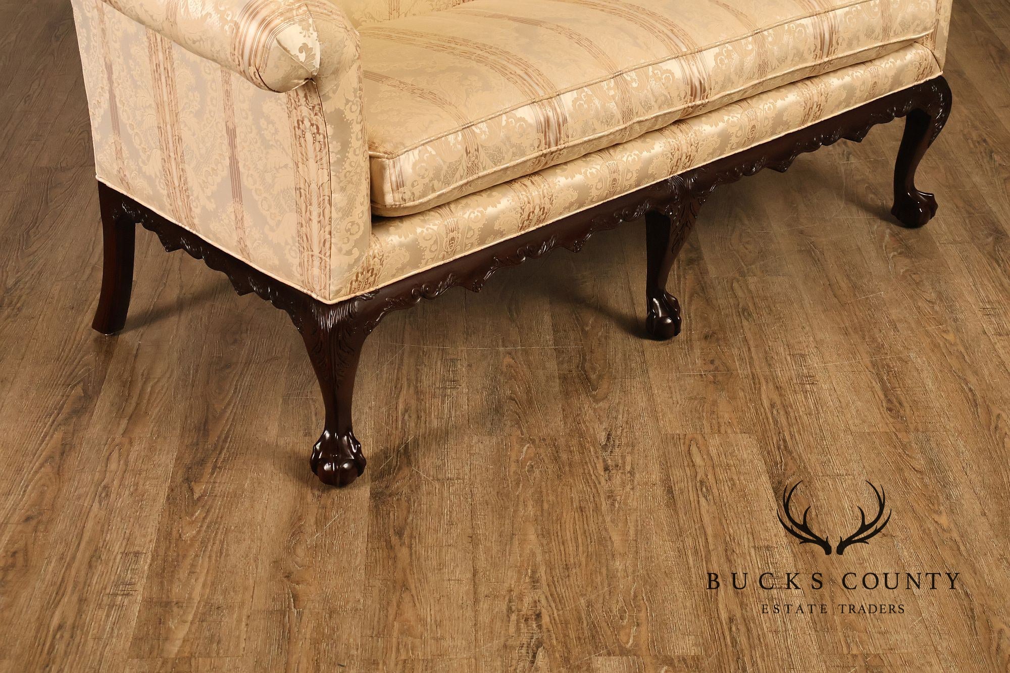 Century Furniture Chippendale Style Pair of Mahogany Sofas