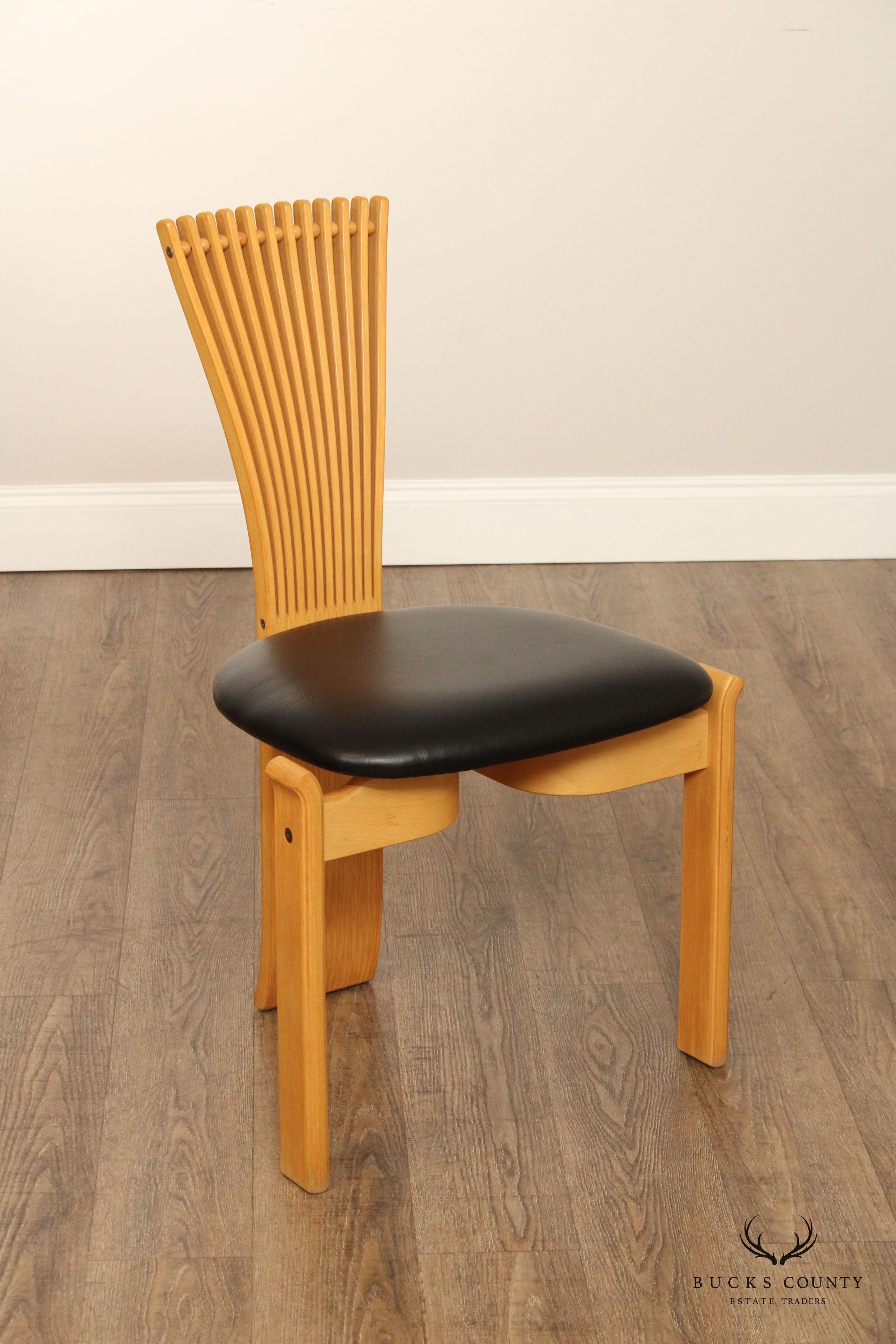 Torstein Nilsen Westnofa Postmodern Set of Six 'Totem' Dining Chairs