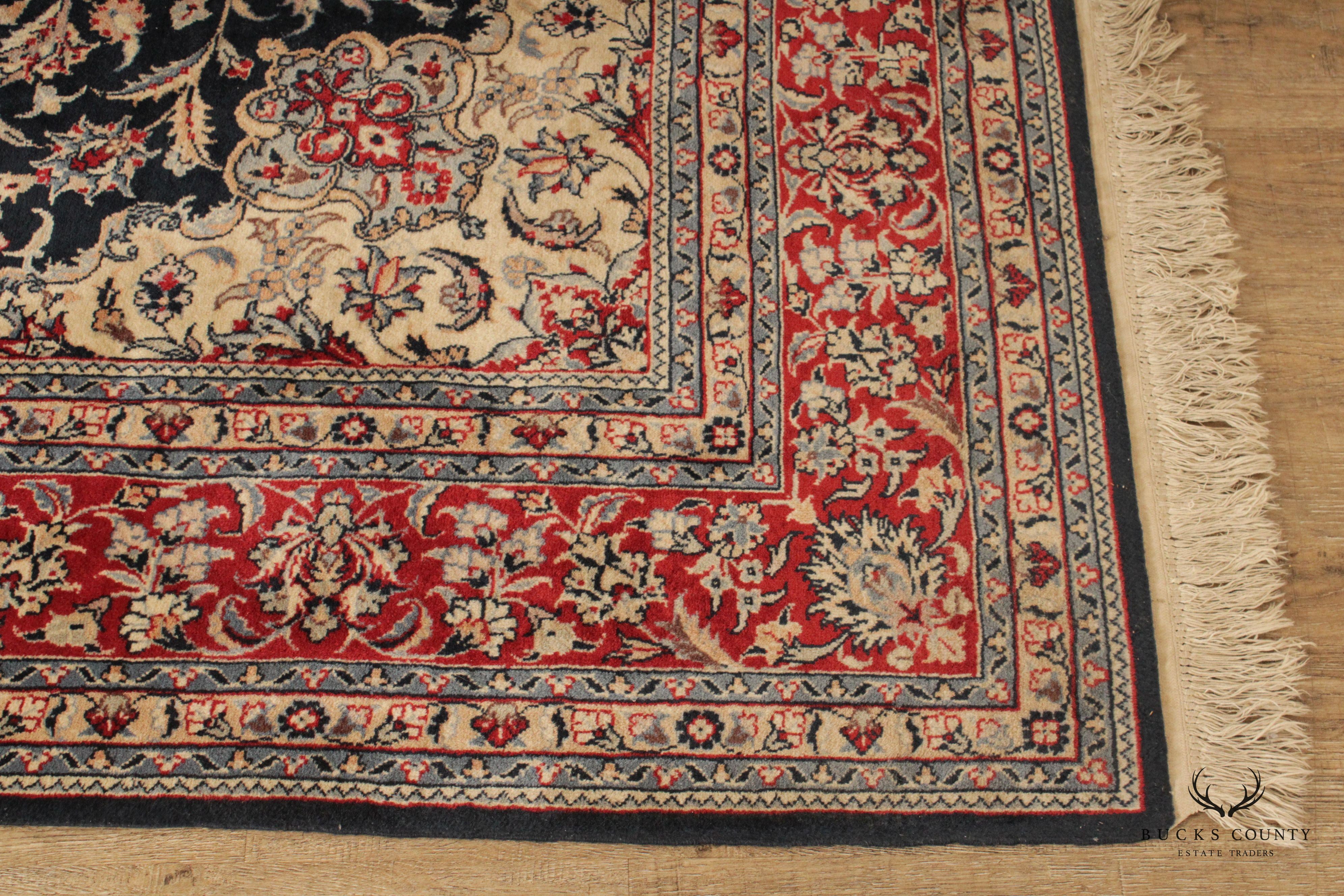 Persian Kashan Wool Area Rug, 9' x 6'