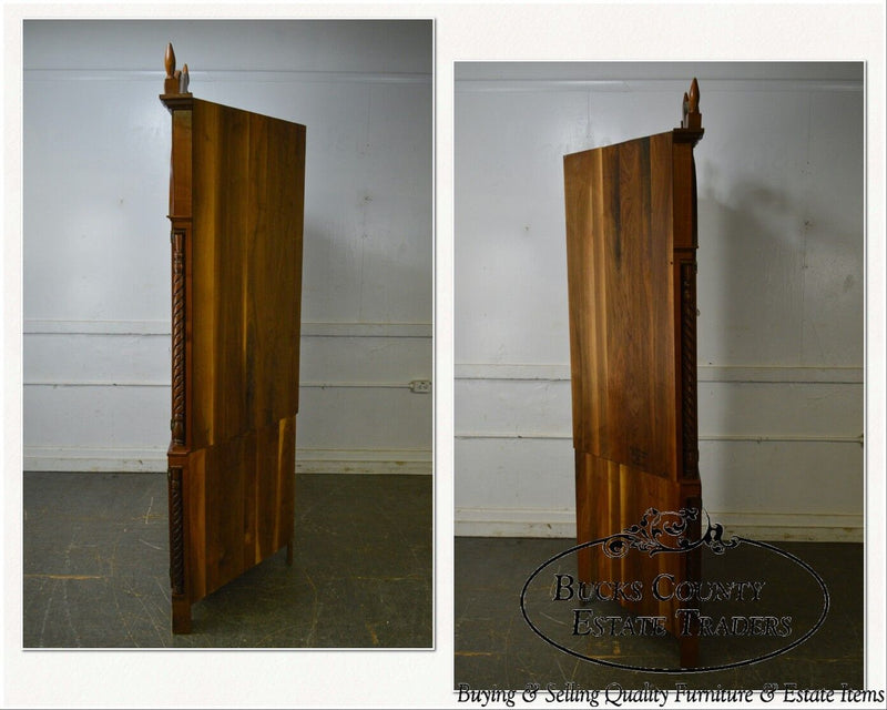 Chippendale Style Hand Crafted Solid Walnut Corner Cabinet