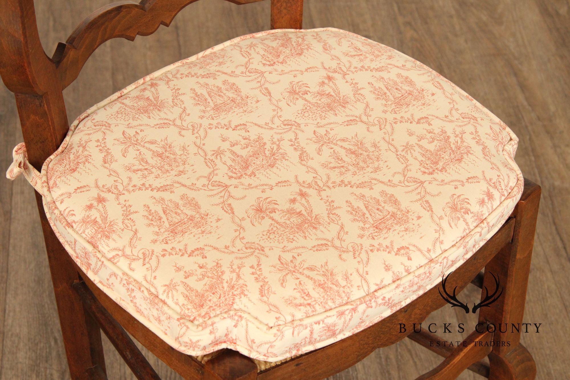 French Provincial Set Of 10 Rush Seat Dining Chairs