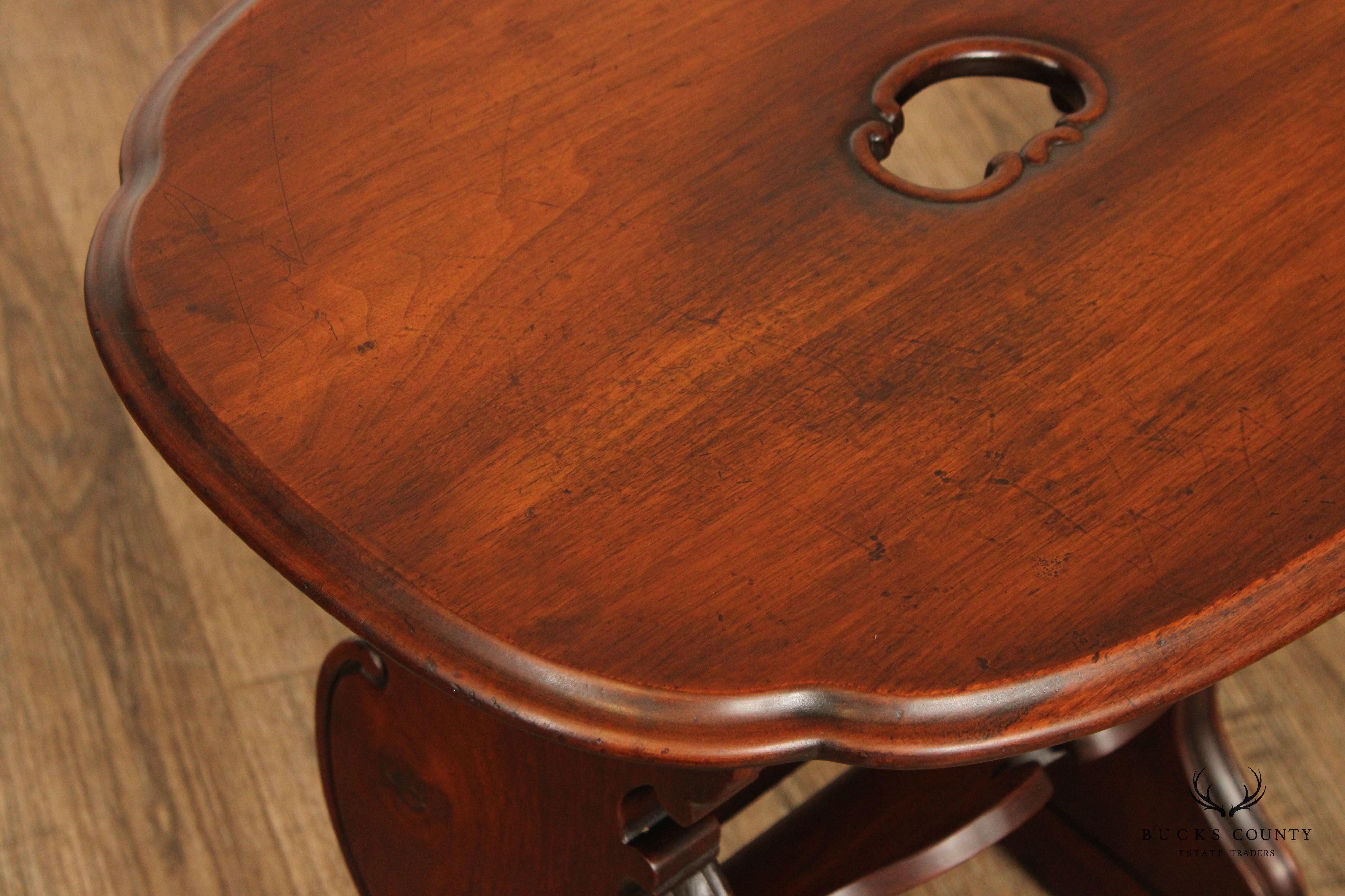 1920s Custom Crafted Walnut Magazine Book Stand Side Table