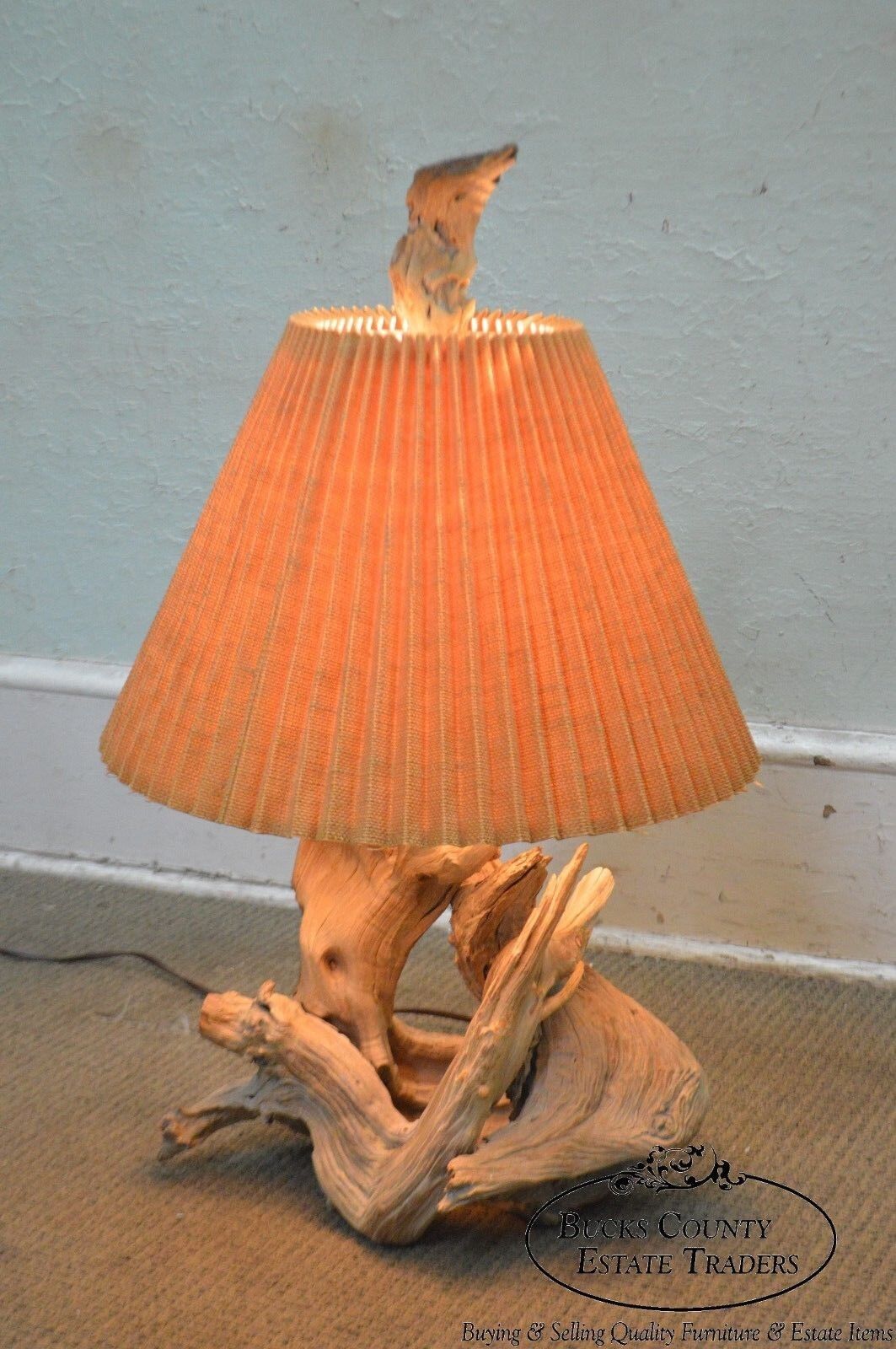 Driftwood Mid Century Modern Table Lamp w/ Shade