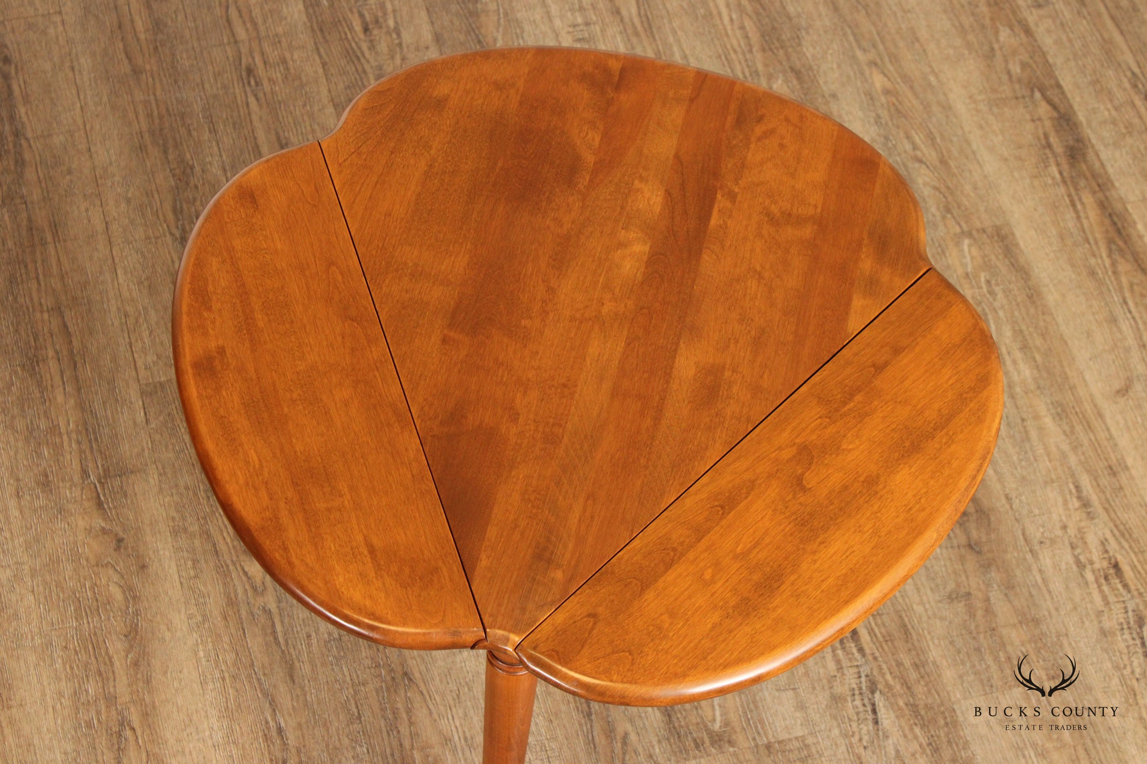 Ethan Allen American Traditional Maple Pair Drop Leaf Corner Tables