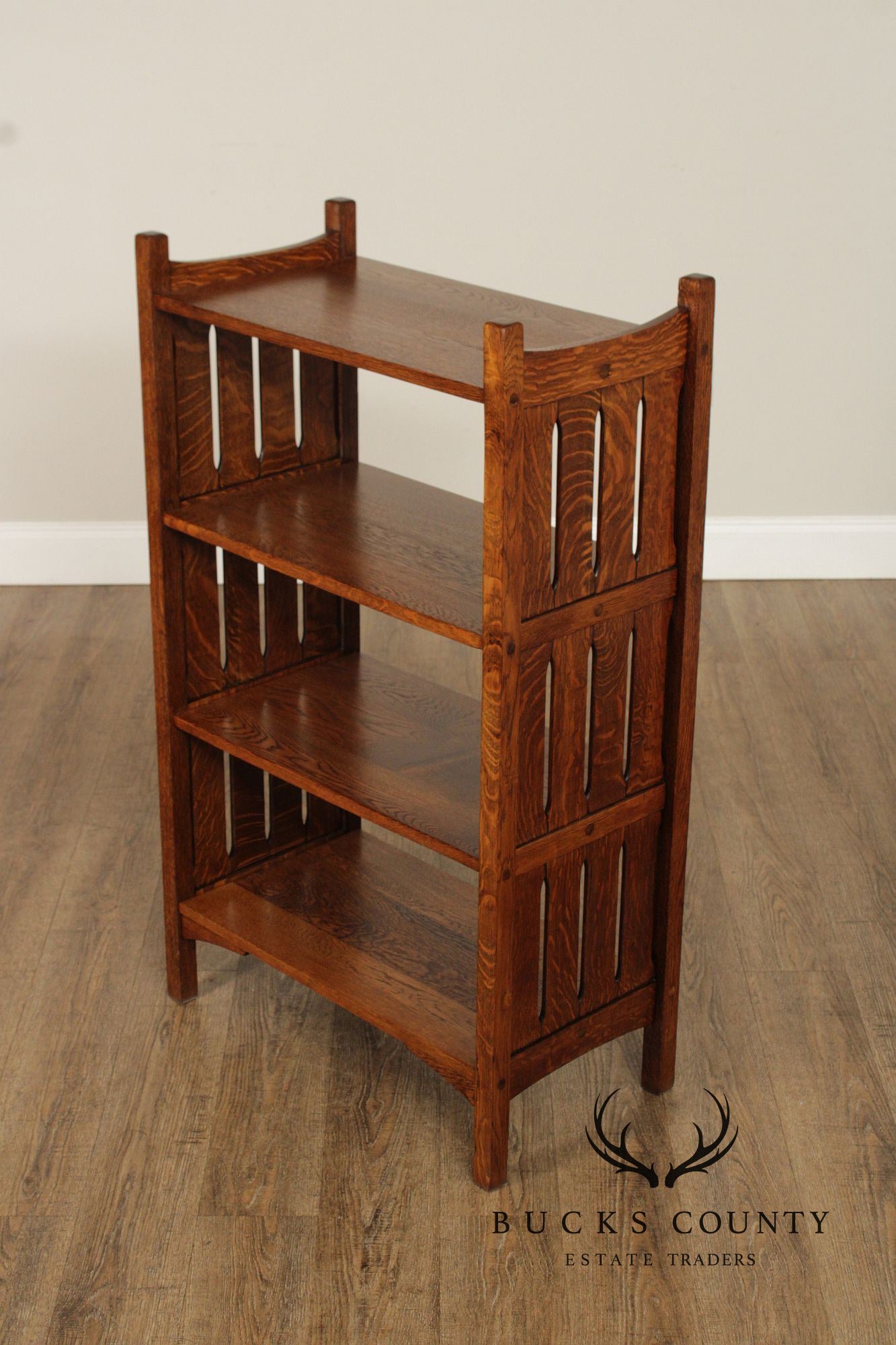 Antique Mission Oak Magazine Stand Bookcase