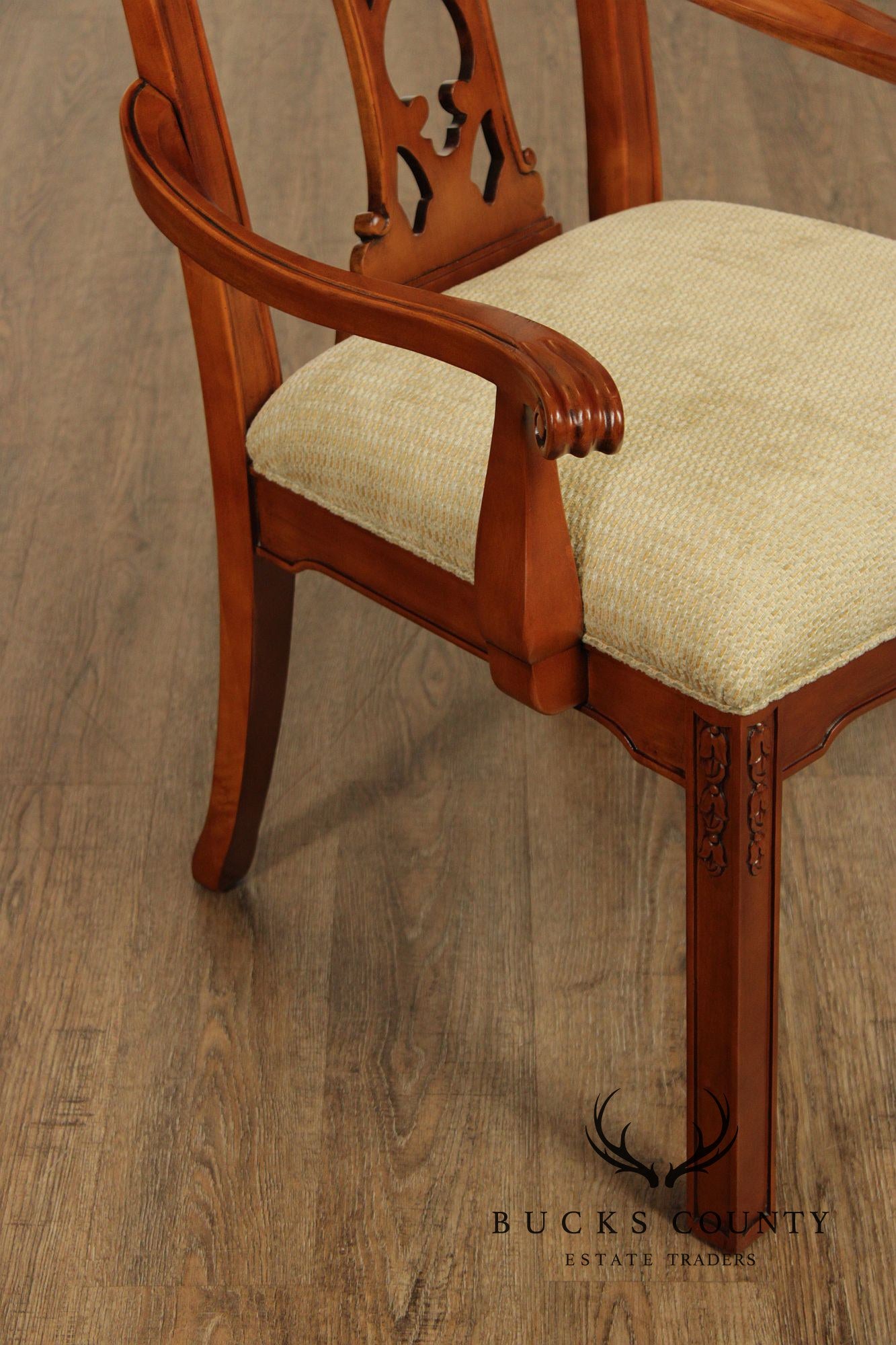 Harden Chippendale Style Set of Six Cherry Dining Chairs