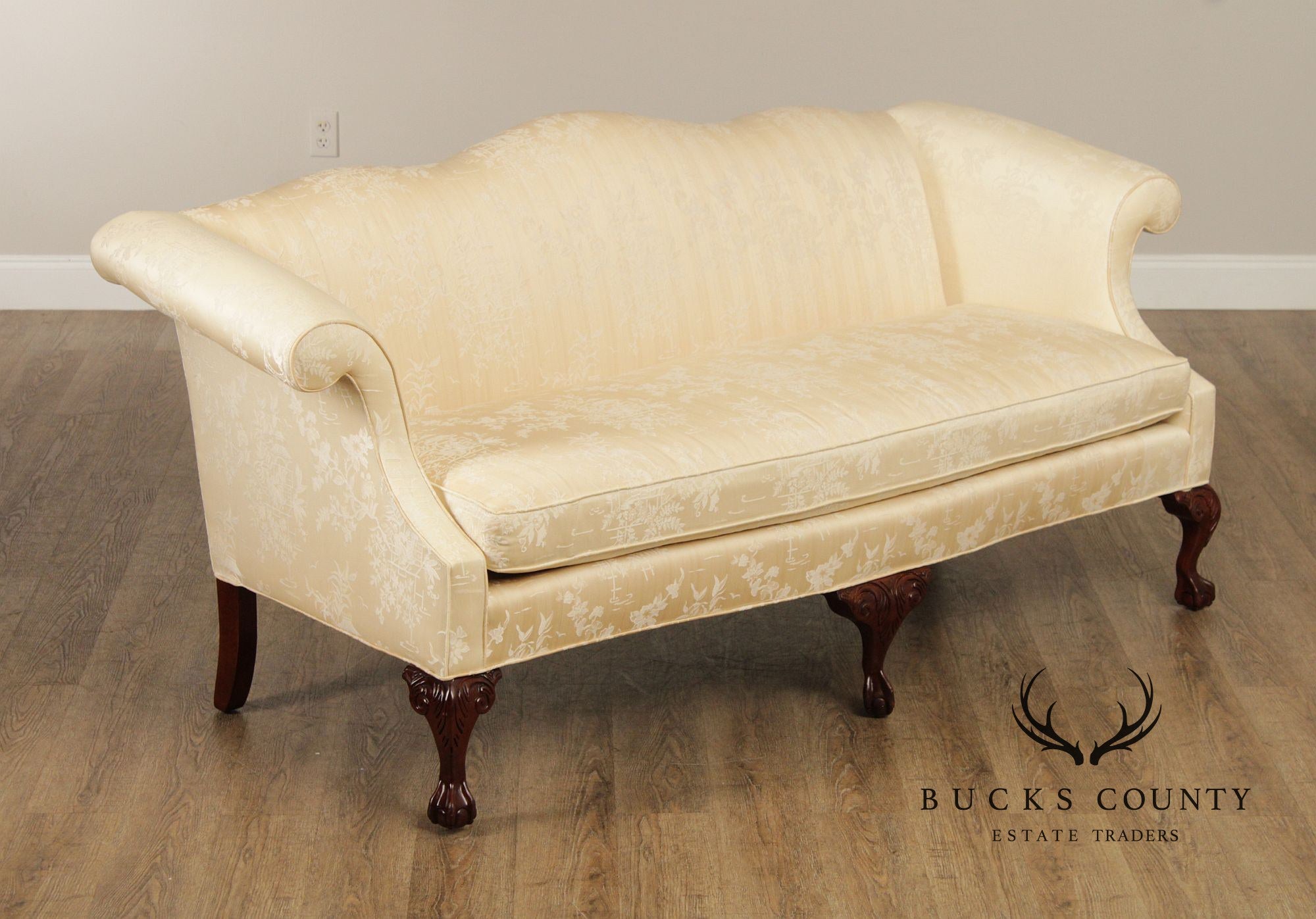 Broyhill Chippendale Style Ball And Claw Foot Sofa