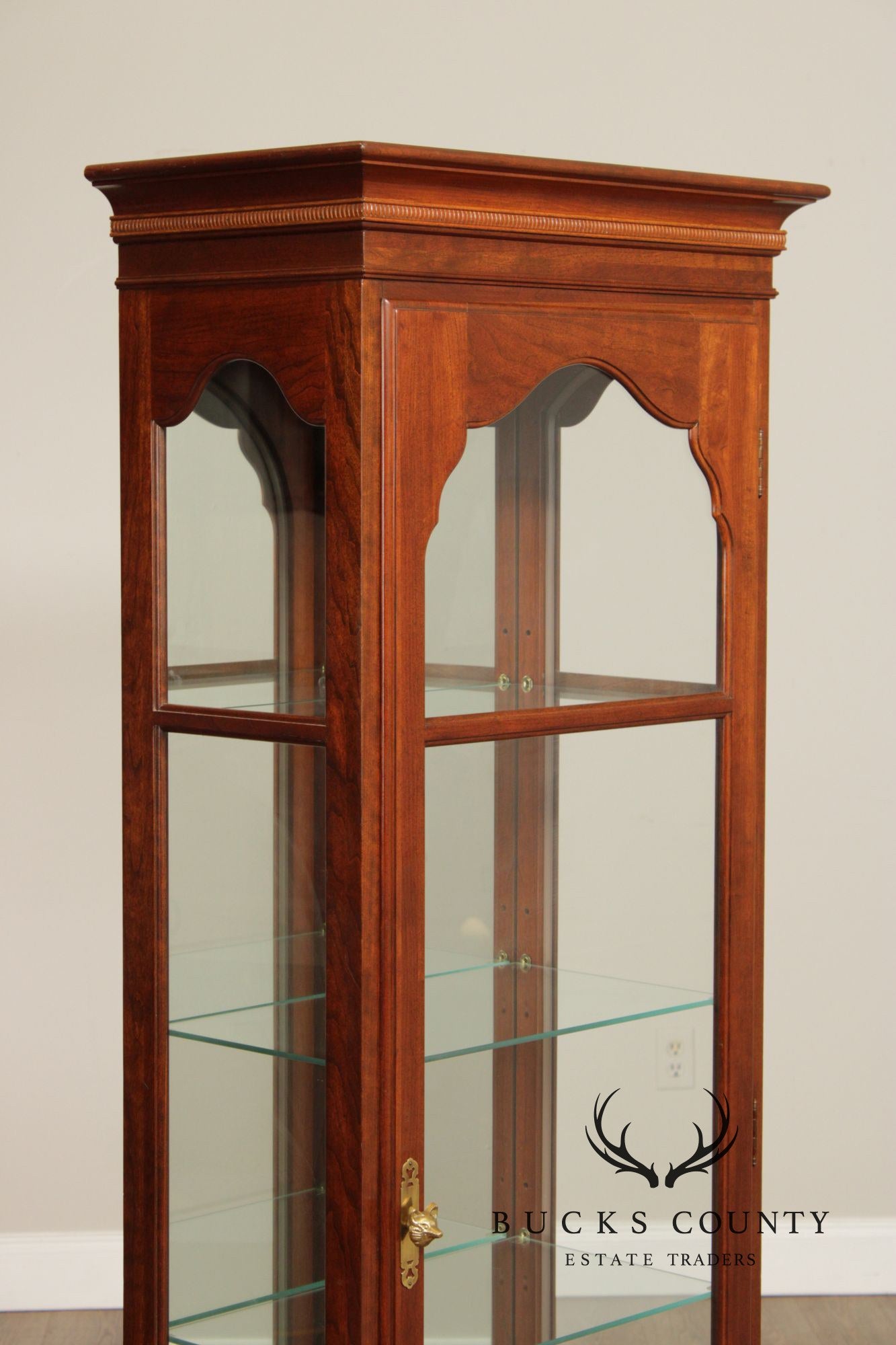 Knob Creek Traditional Cherry Narrow Curio Display Cabinet