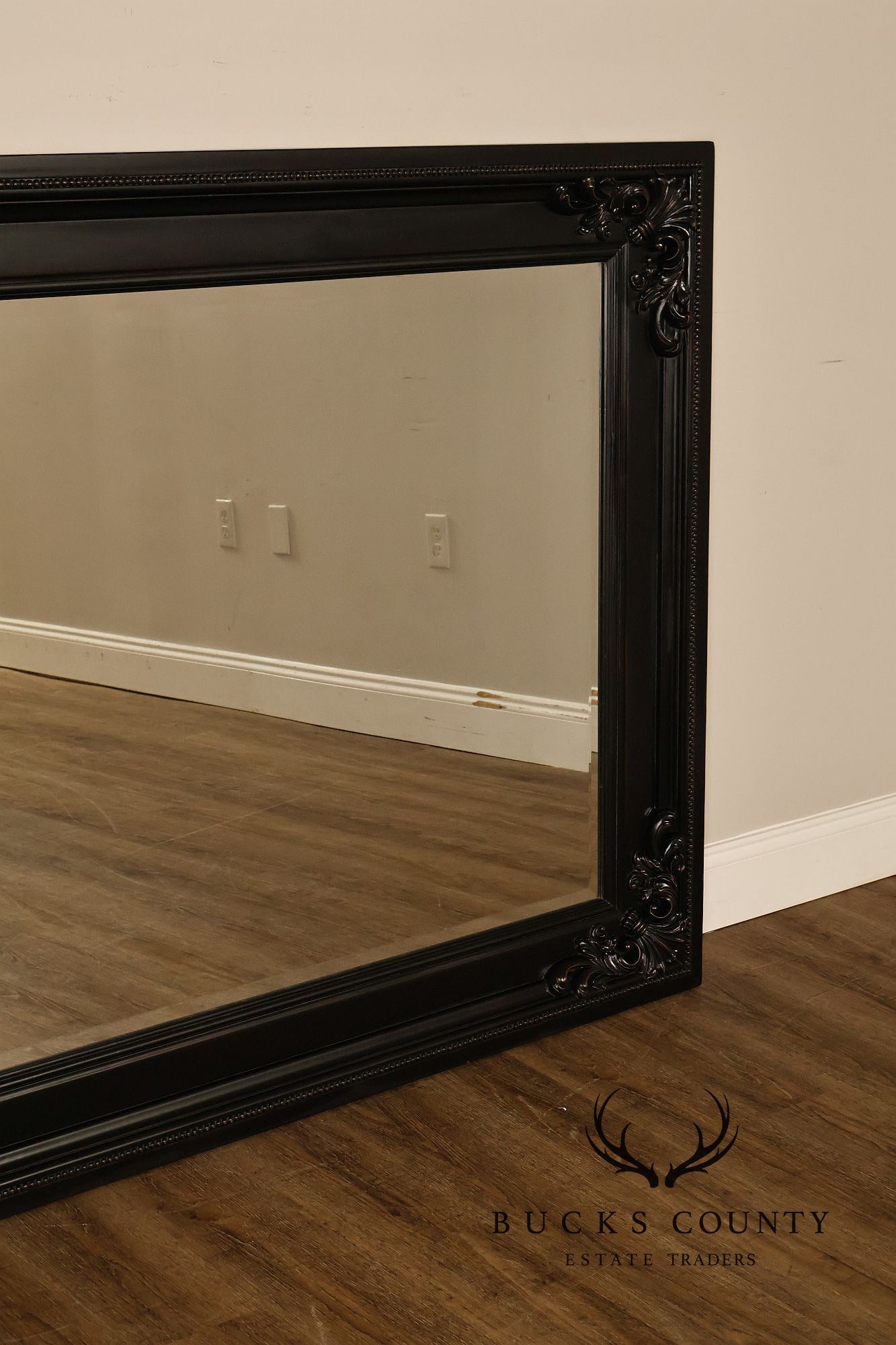 Rococo Style Large Ebonized Leaner Mirror