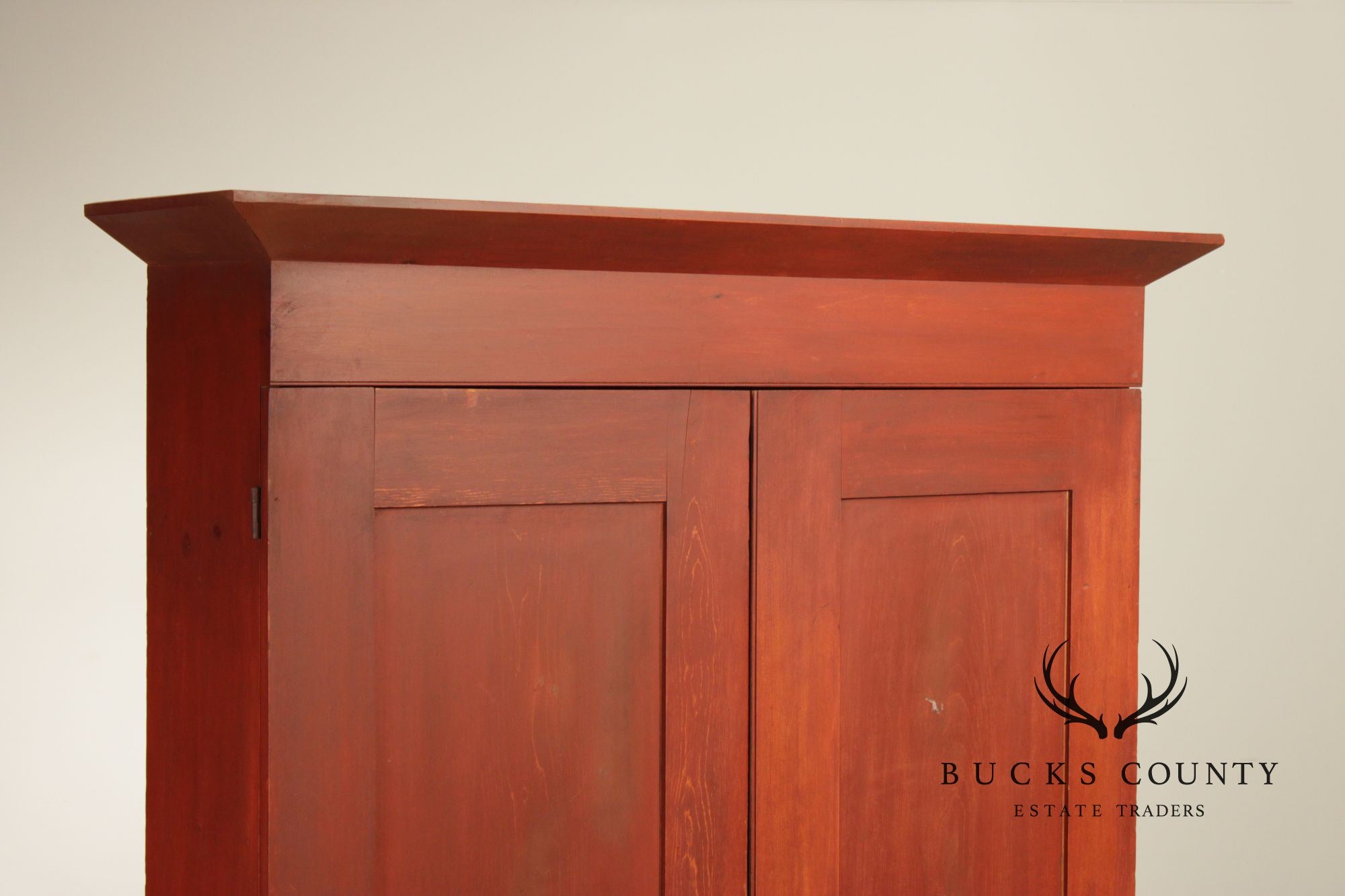 Antique American Farmhouse Painted Softwood Cupboard