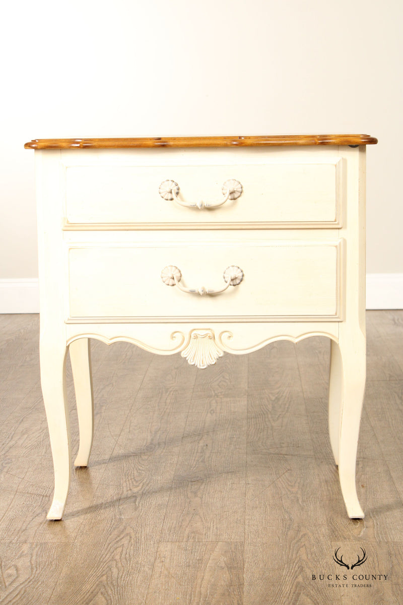 Ethan Allen 'Country French' Painted Two-Drawer Nightstand