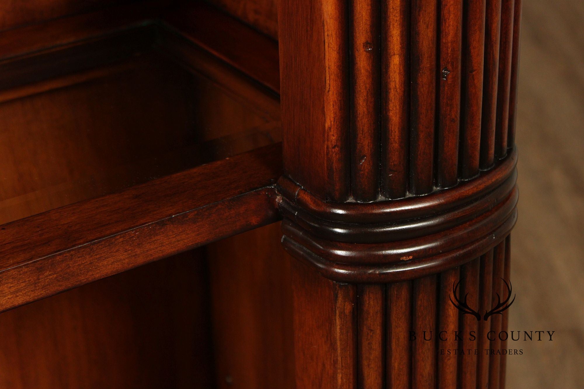 Century Furniture Pair Of Pineapple Carved Lighted Library Bookcases