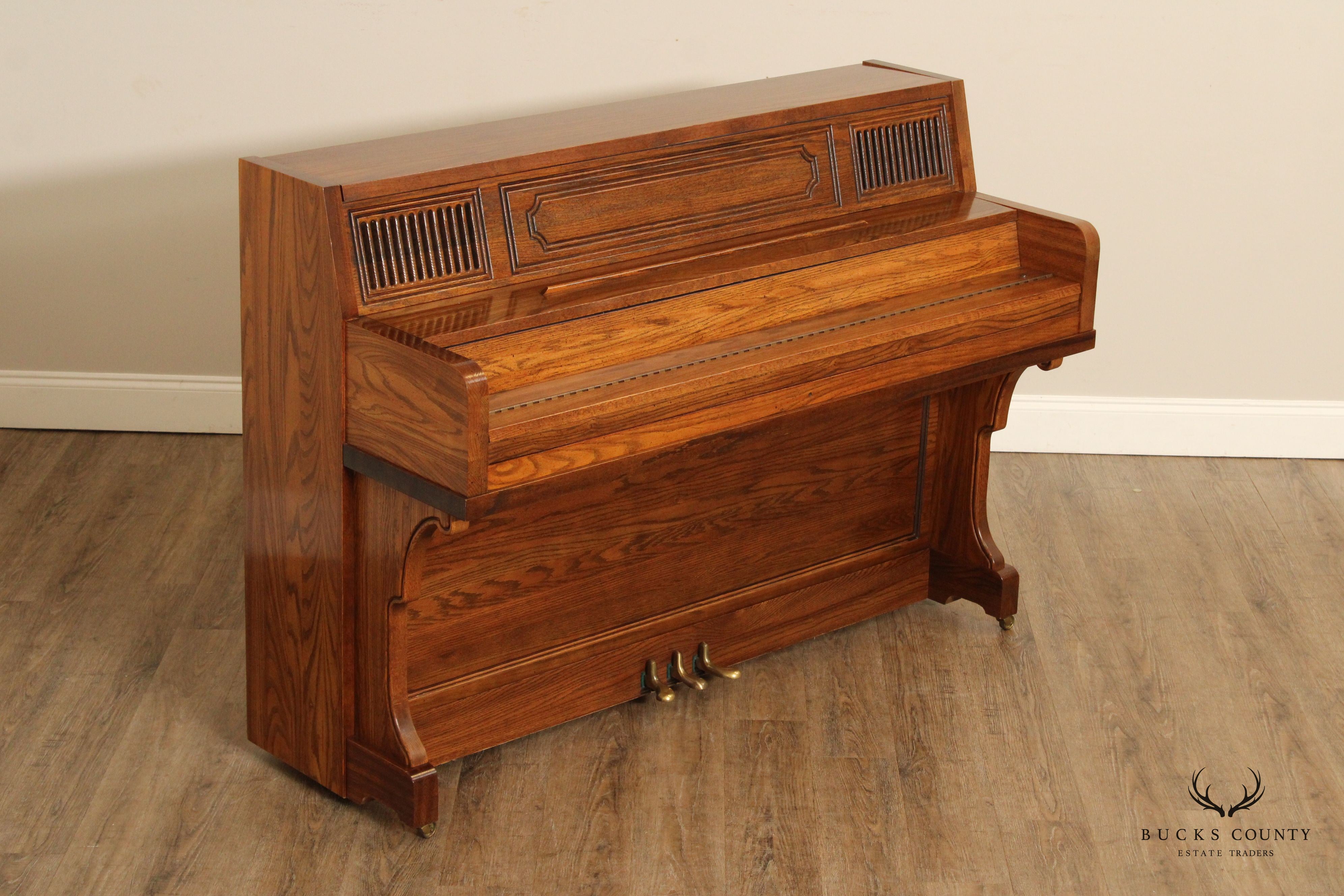 Rudolf Conservatory Oak Upright Piano With Marantz Pianocorder And Bench