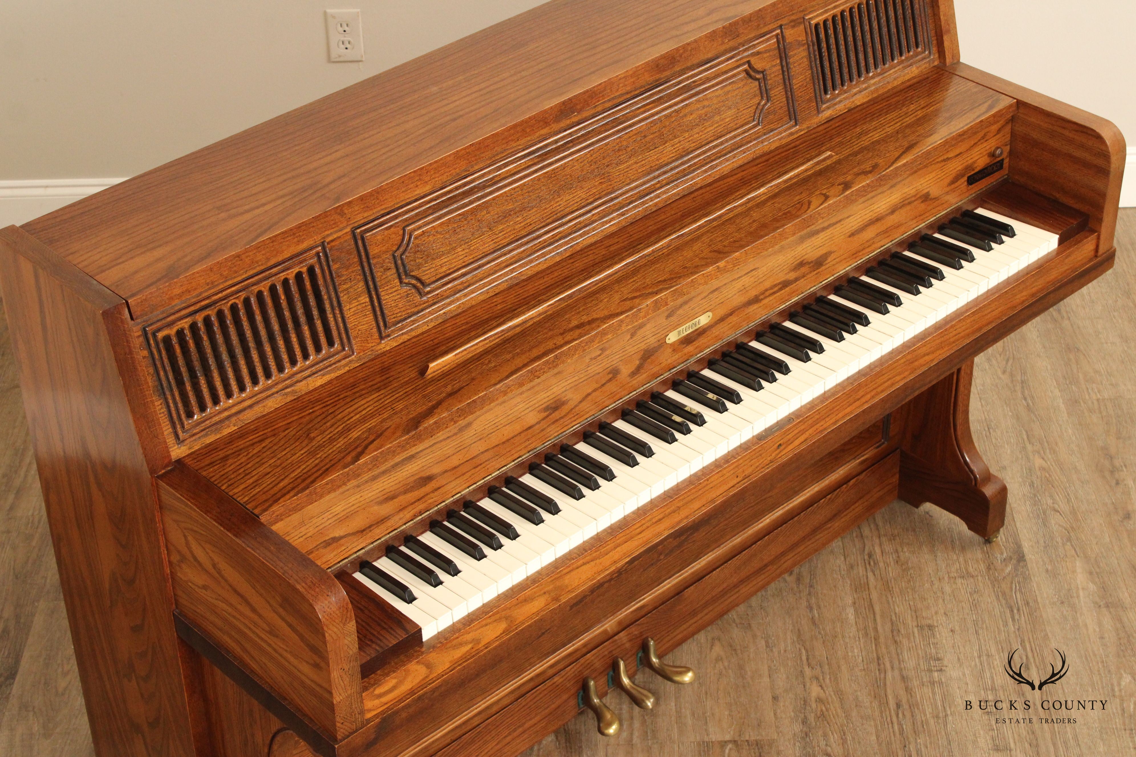Rudolf Conservatory Oak Upright Piano With Marantz Pianocorder And Bench