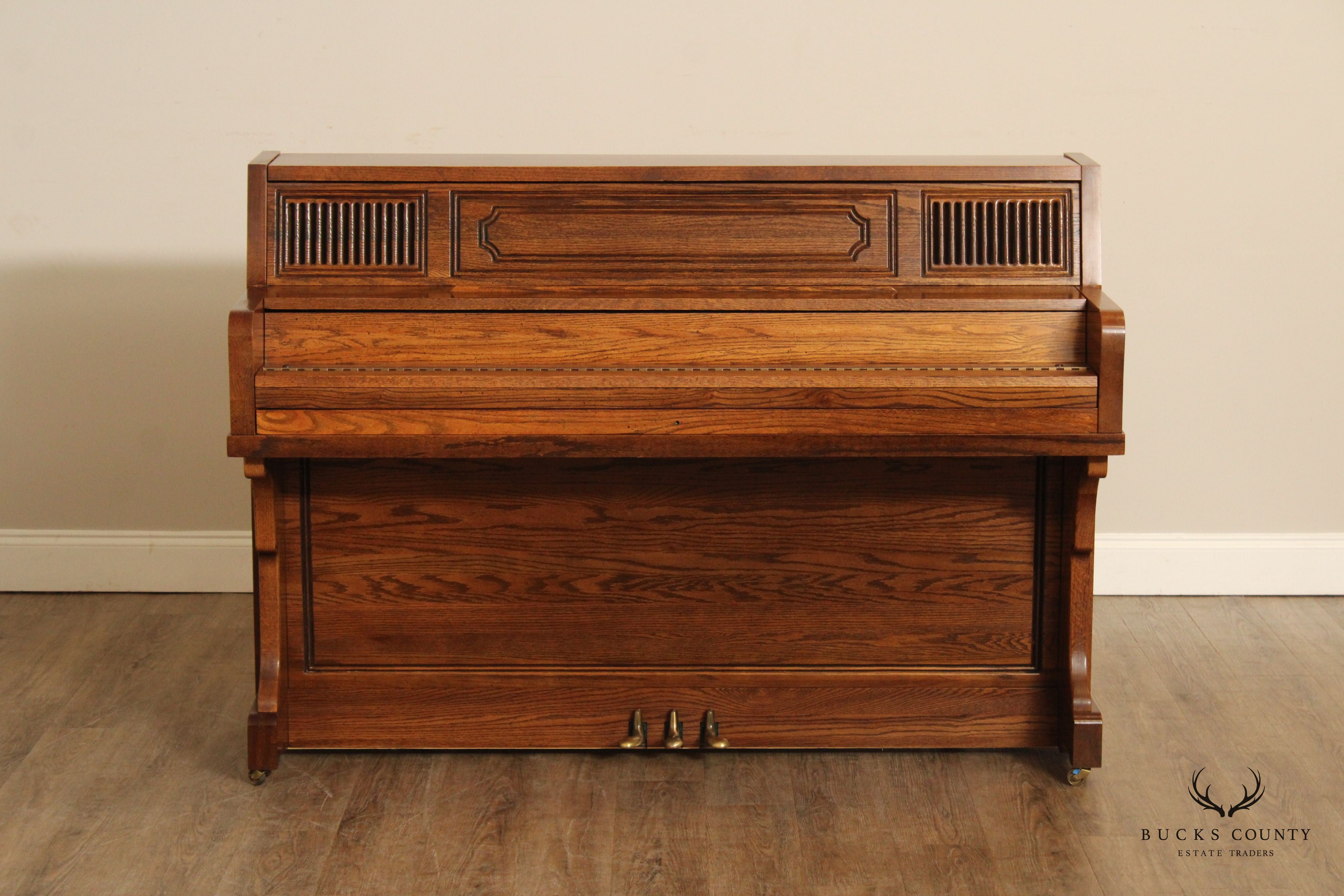 Rudolf Conservatory Oak Upright Piano With Marantz Pianocorder And Bench