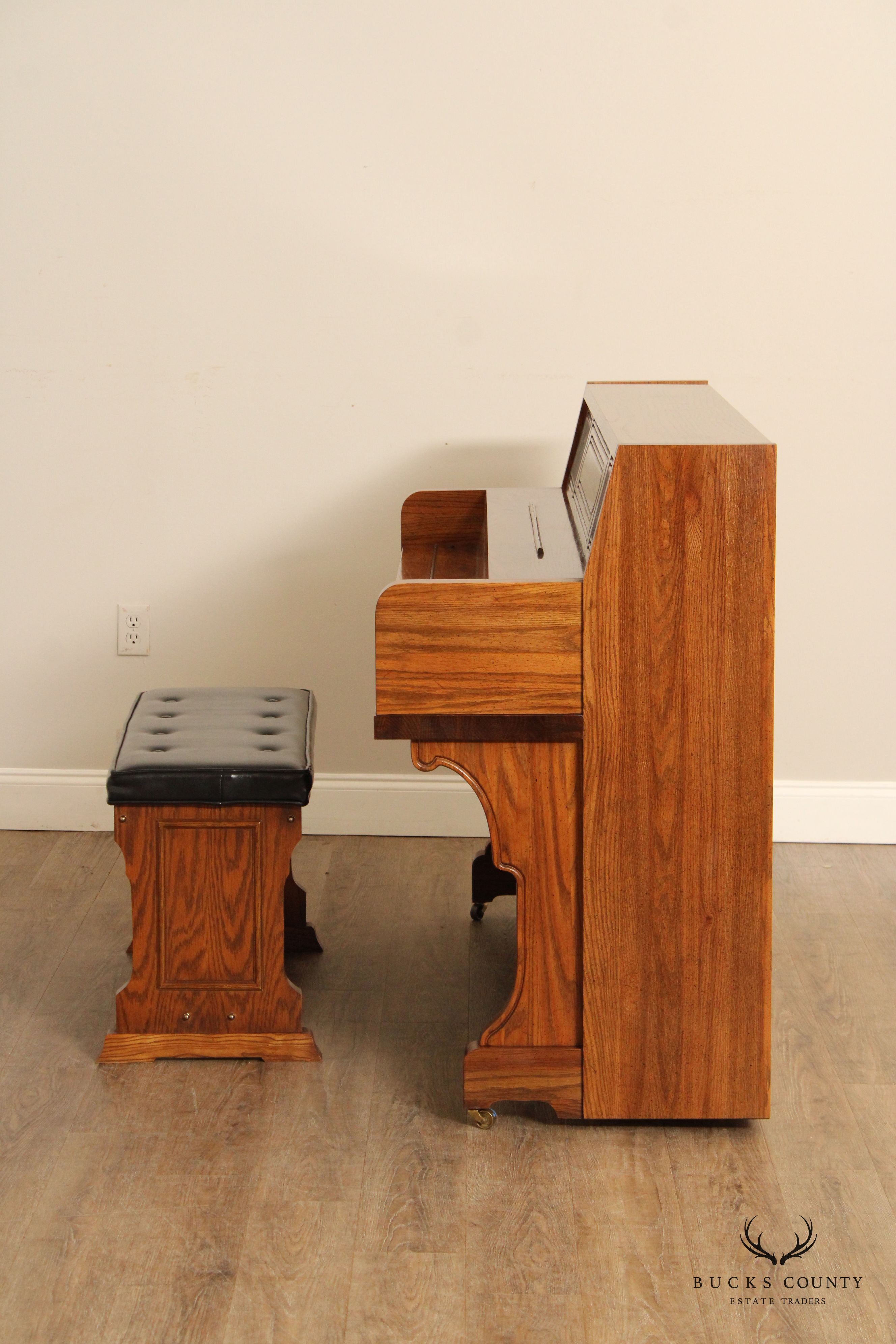 Rudolf Conservatory Oak Upright Piano With Marantz Pianocorder And Bench