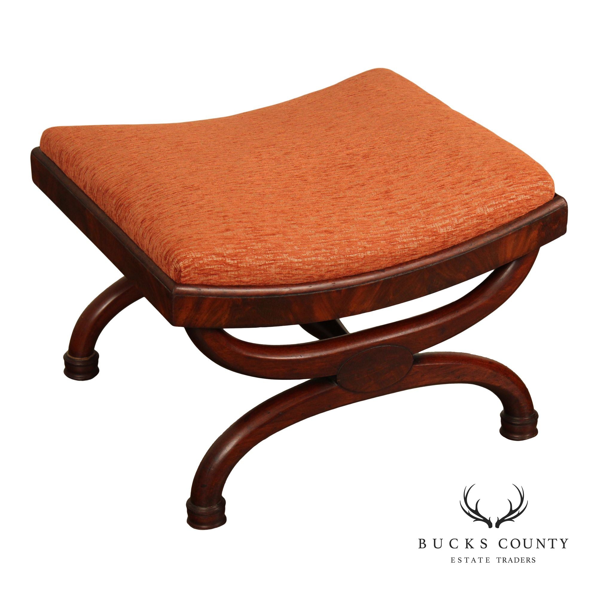 Antique Regency Style Mahogany Curule Stool