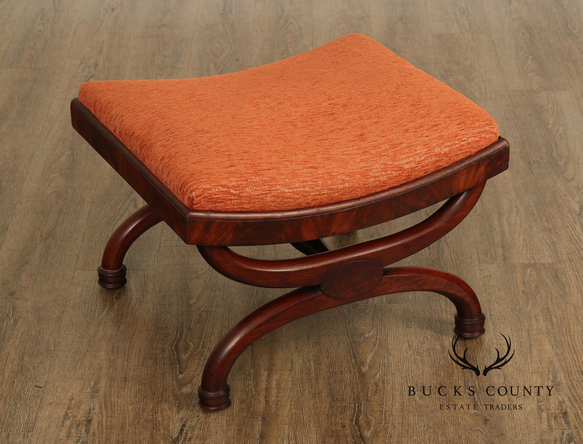 Antique Regency Style Mahogany Curule Stool